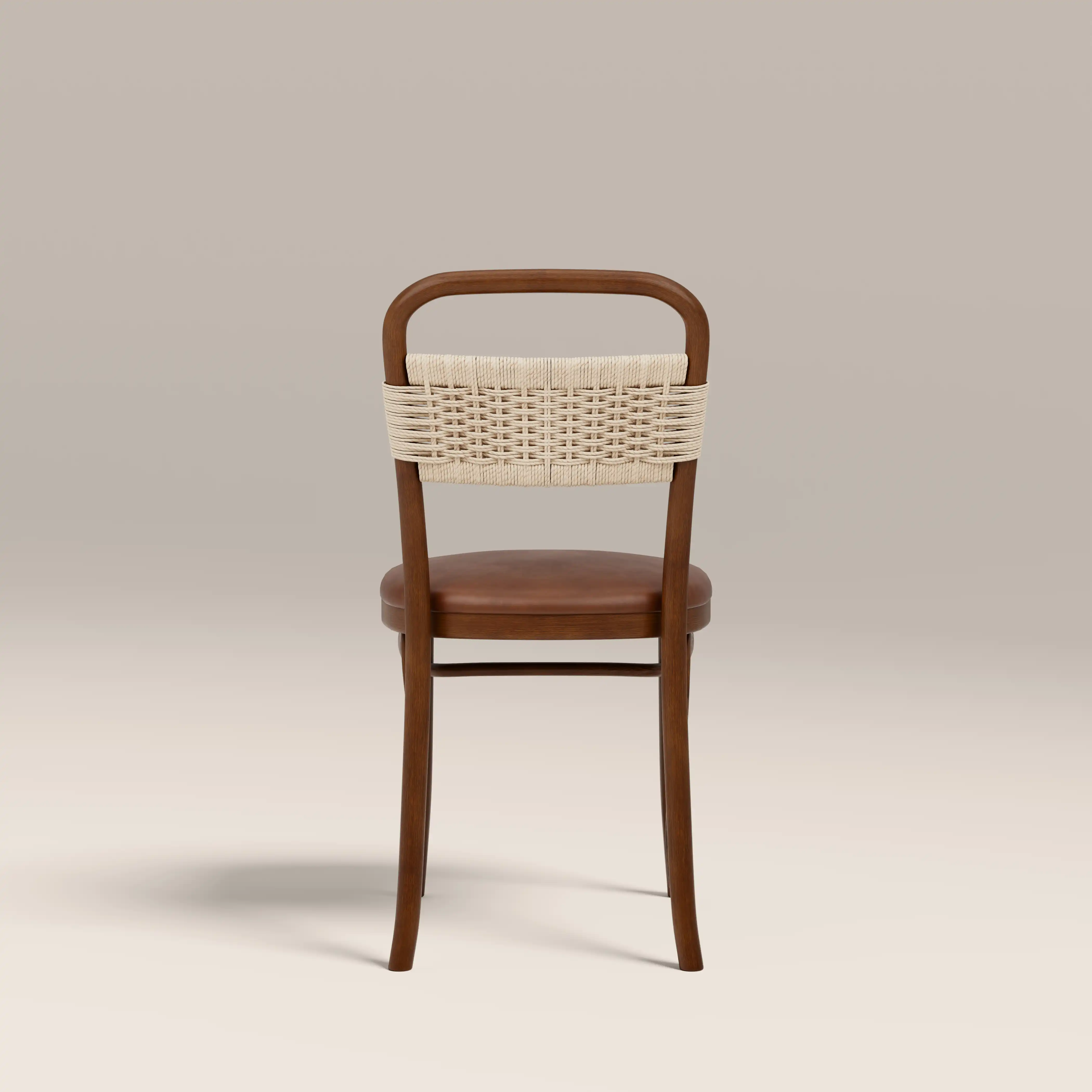 Daisy Wooden Dining Chair  | Vintage Tan Faux Leather & Walnut - Image 7
