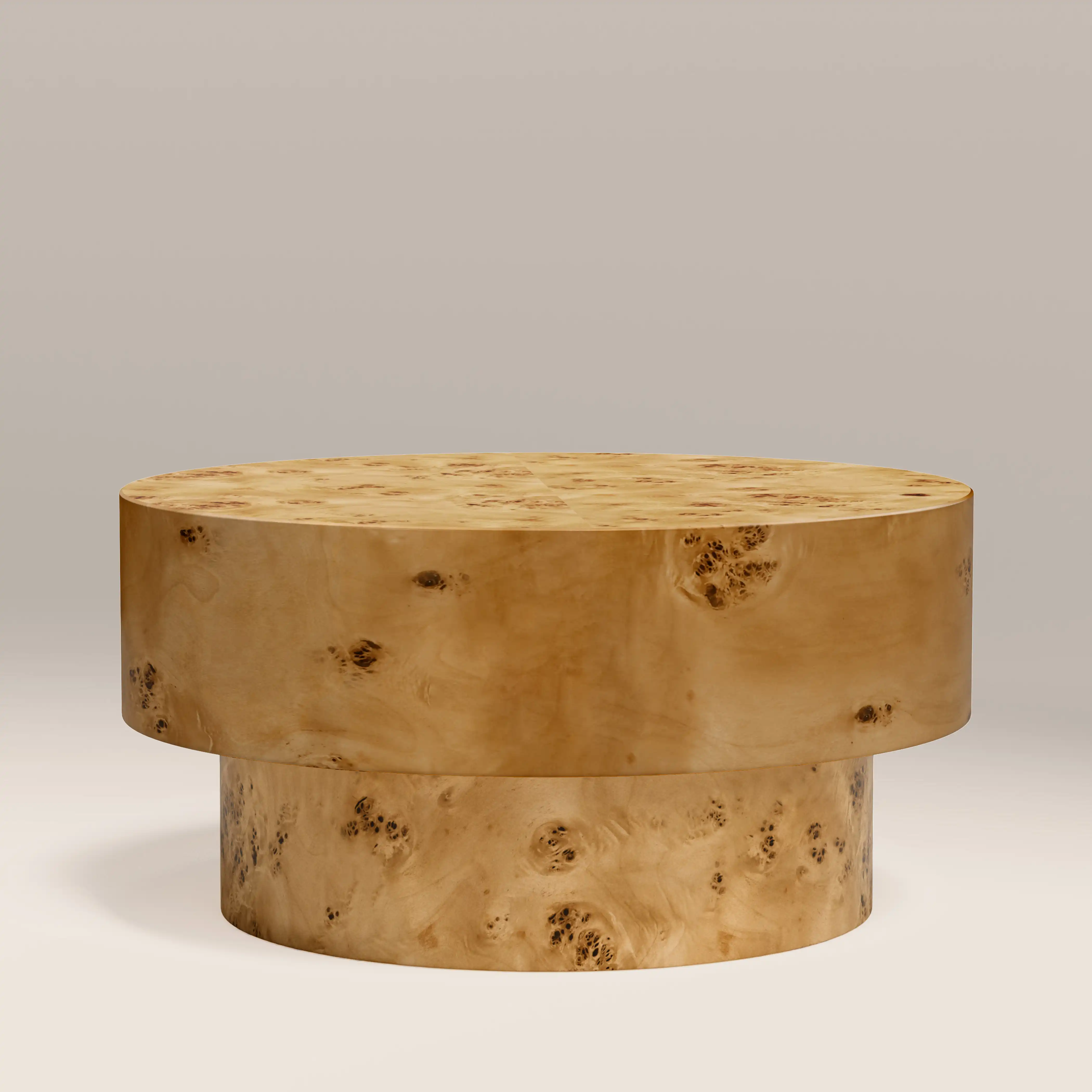 Dalton Round Wooden Coffee Table | Burl Wood - Image 2