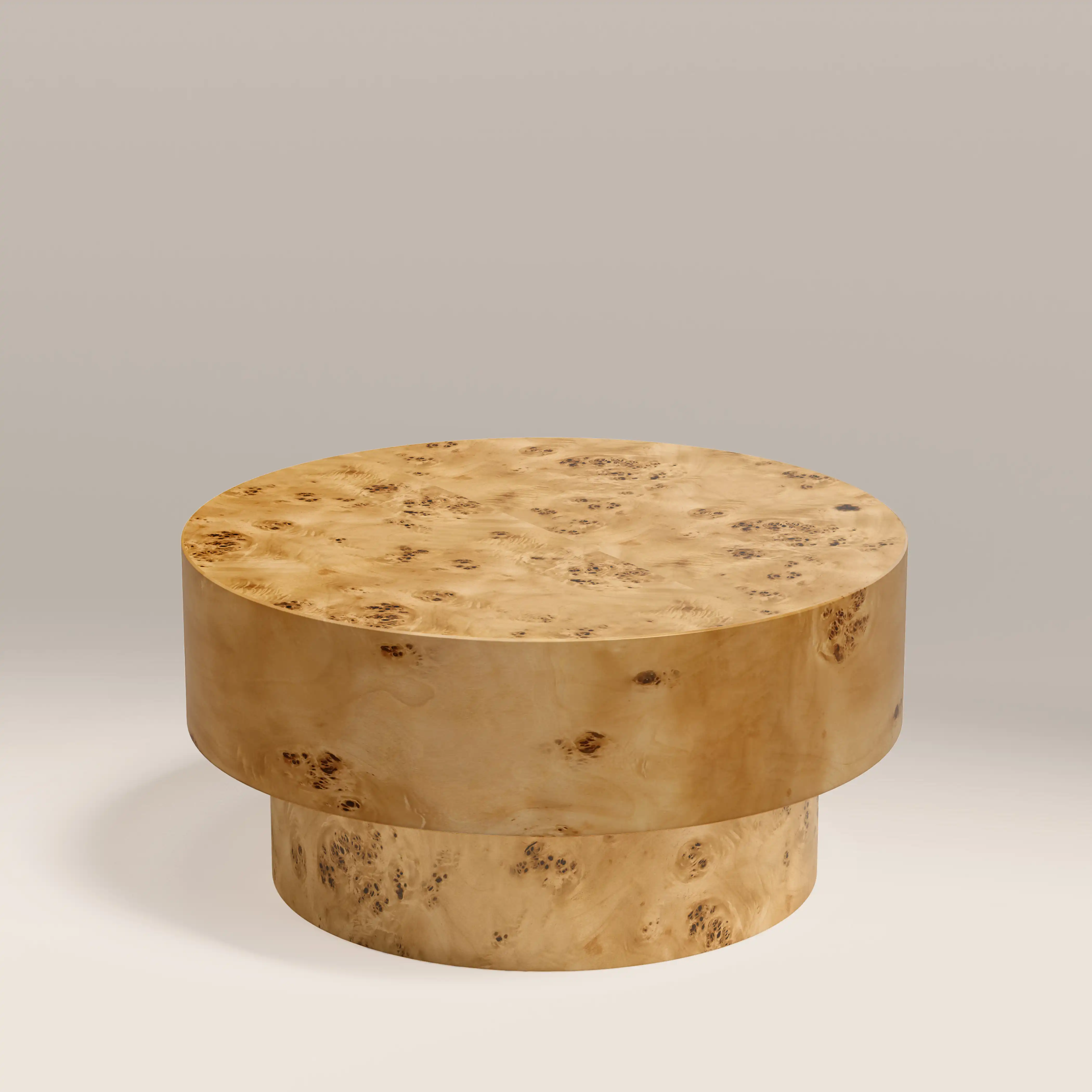 Dalton Round Wooden Coffee Table | Burl Wood - Image 3