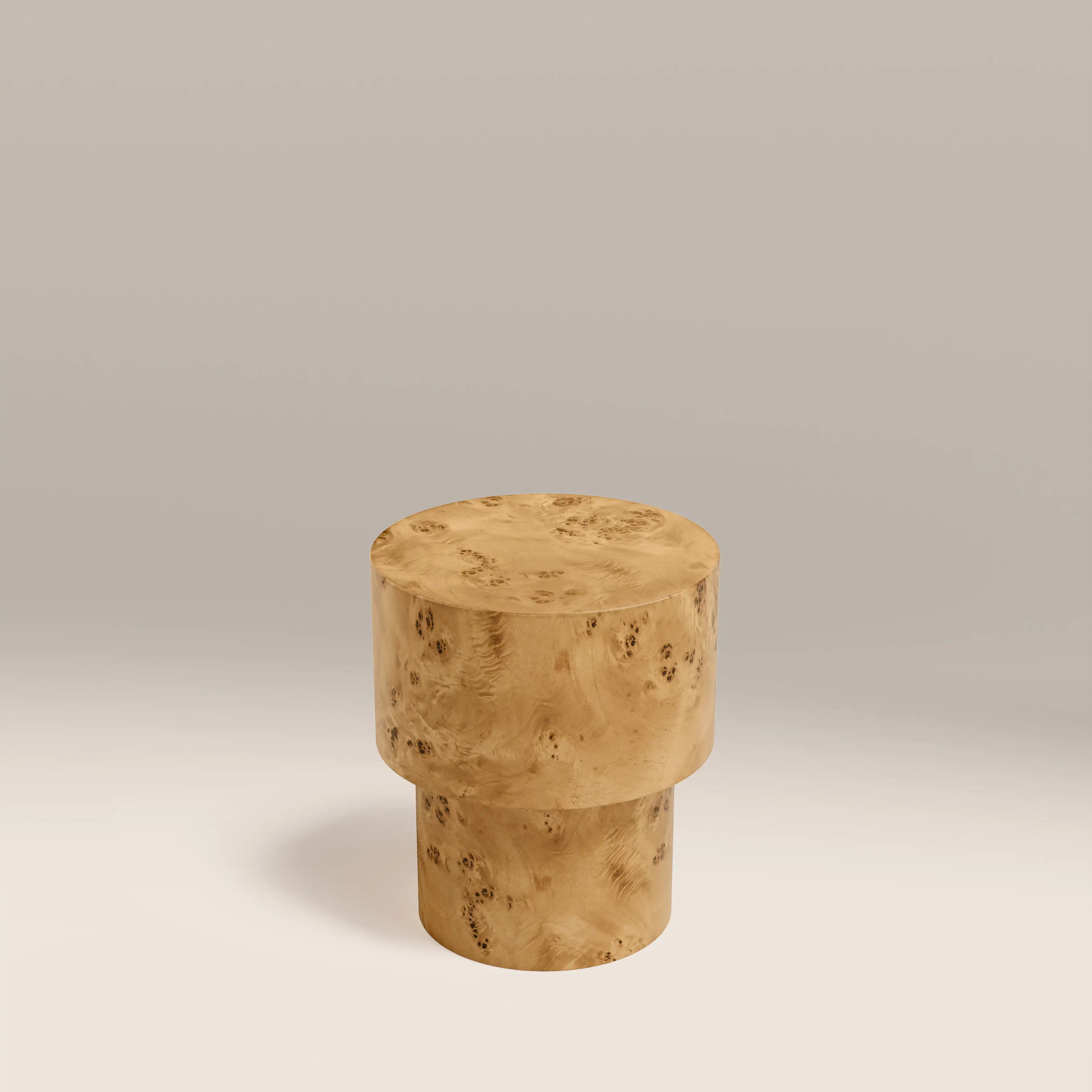 Dalton Round Wooden Side Table | Burl Wood - Image 2