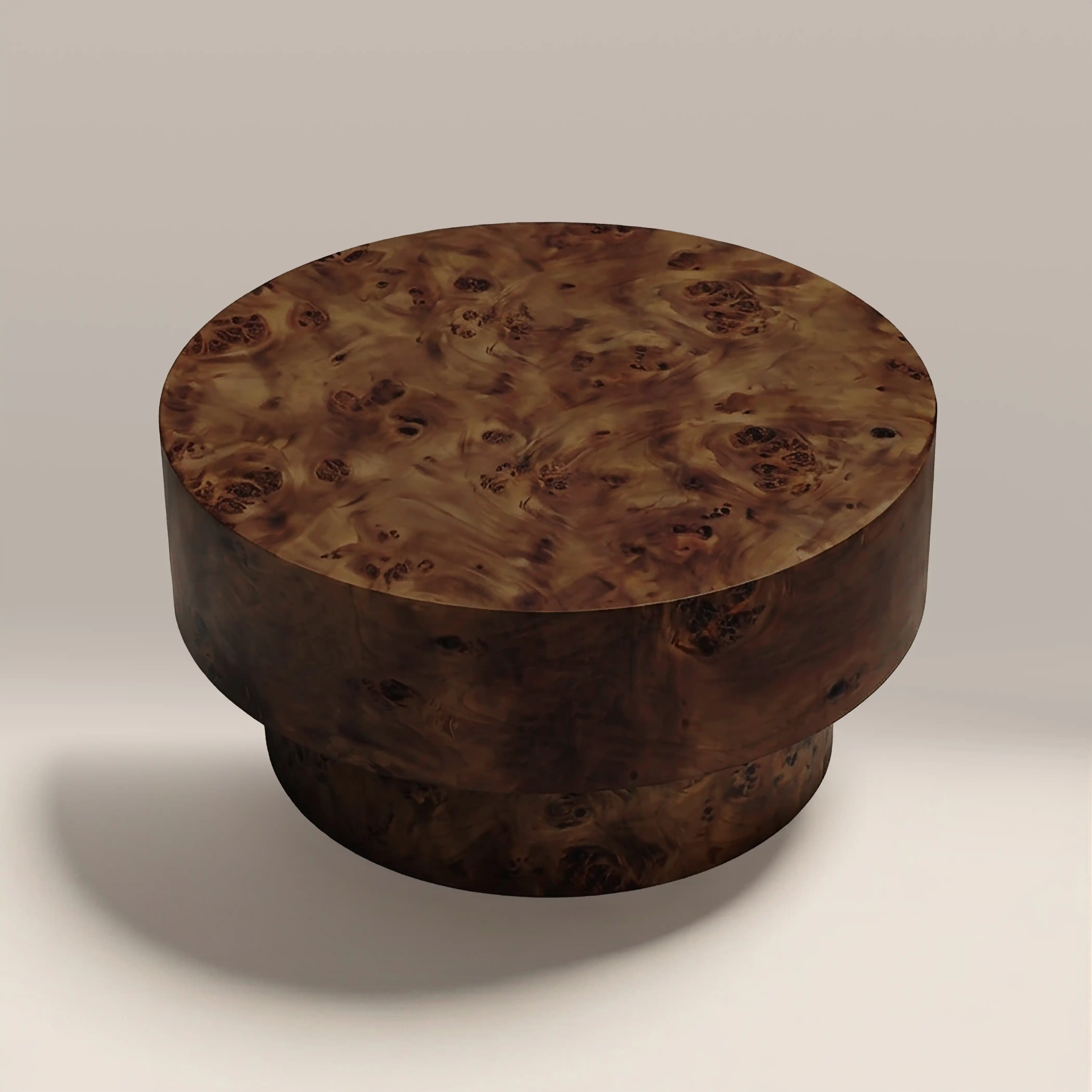 Dalton Round Wooden Coffee Table | Walnut Burl Wood - Image 4