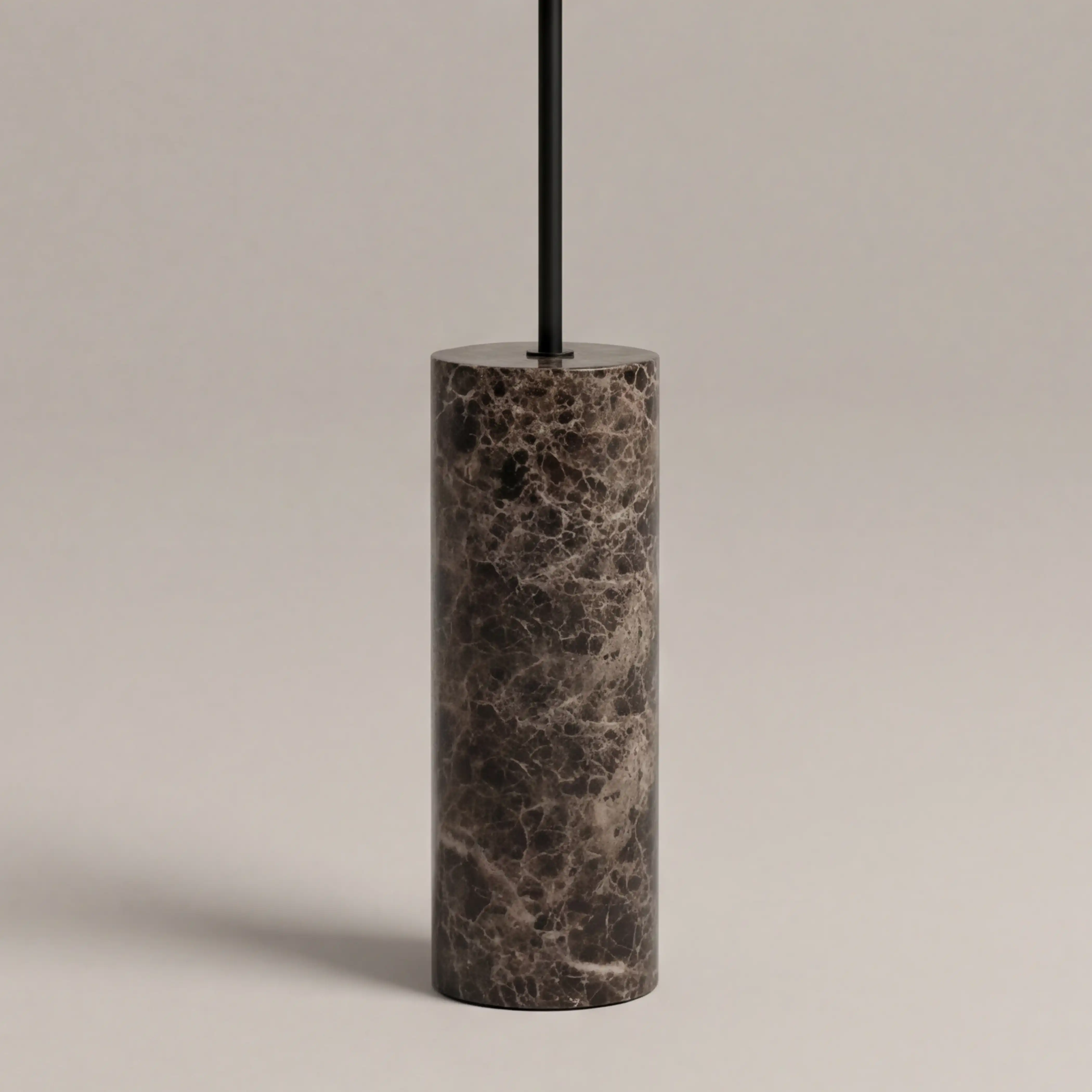 Danika Floor Lamp | Natural Linen & Brown Marble - Image 5
