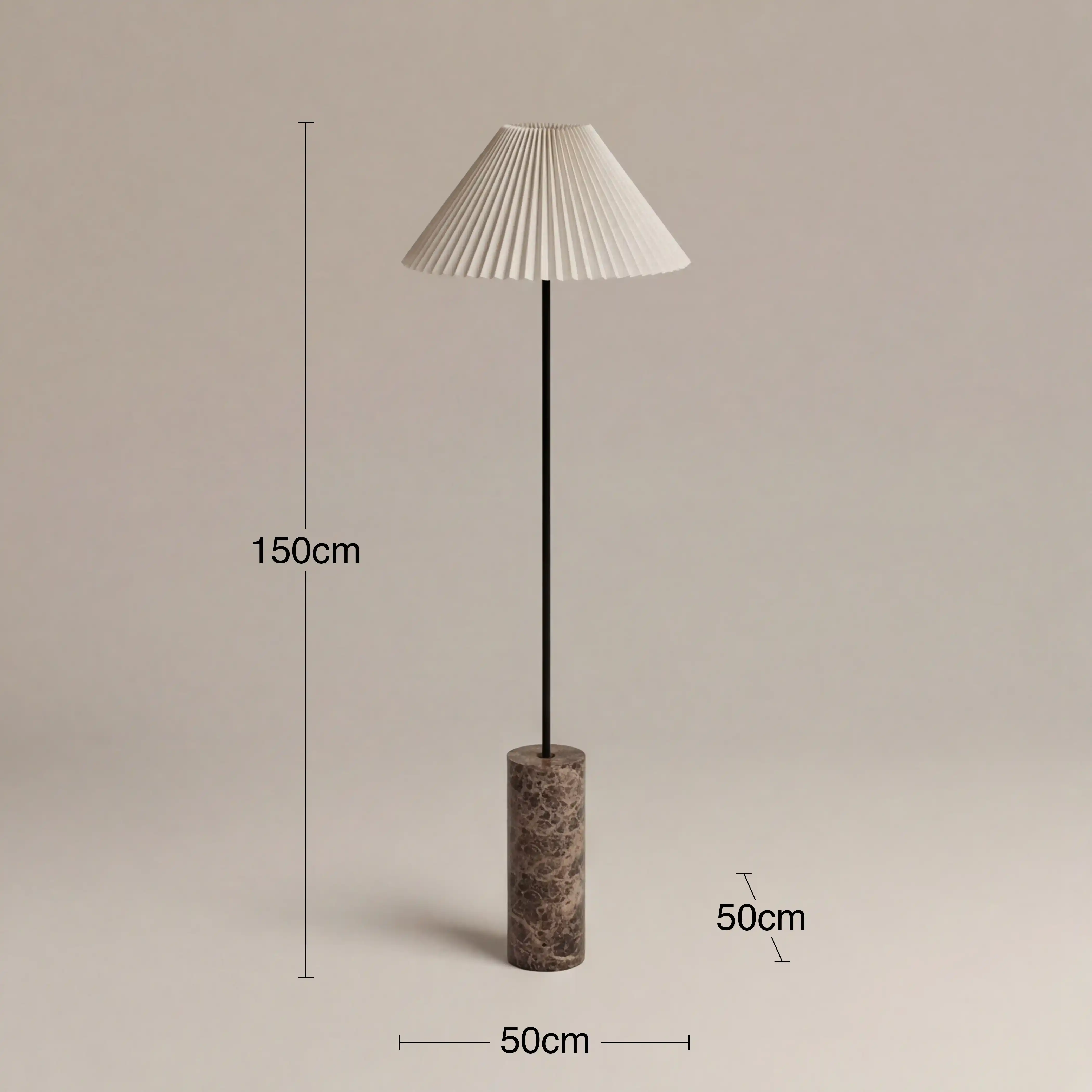 Danika Floor Lamp | Natural Linen & Brown Marble - Image 6