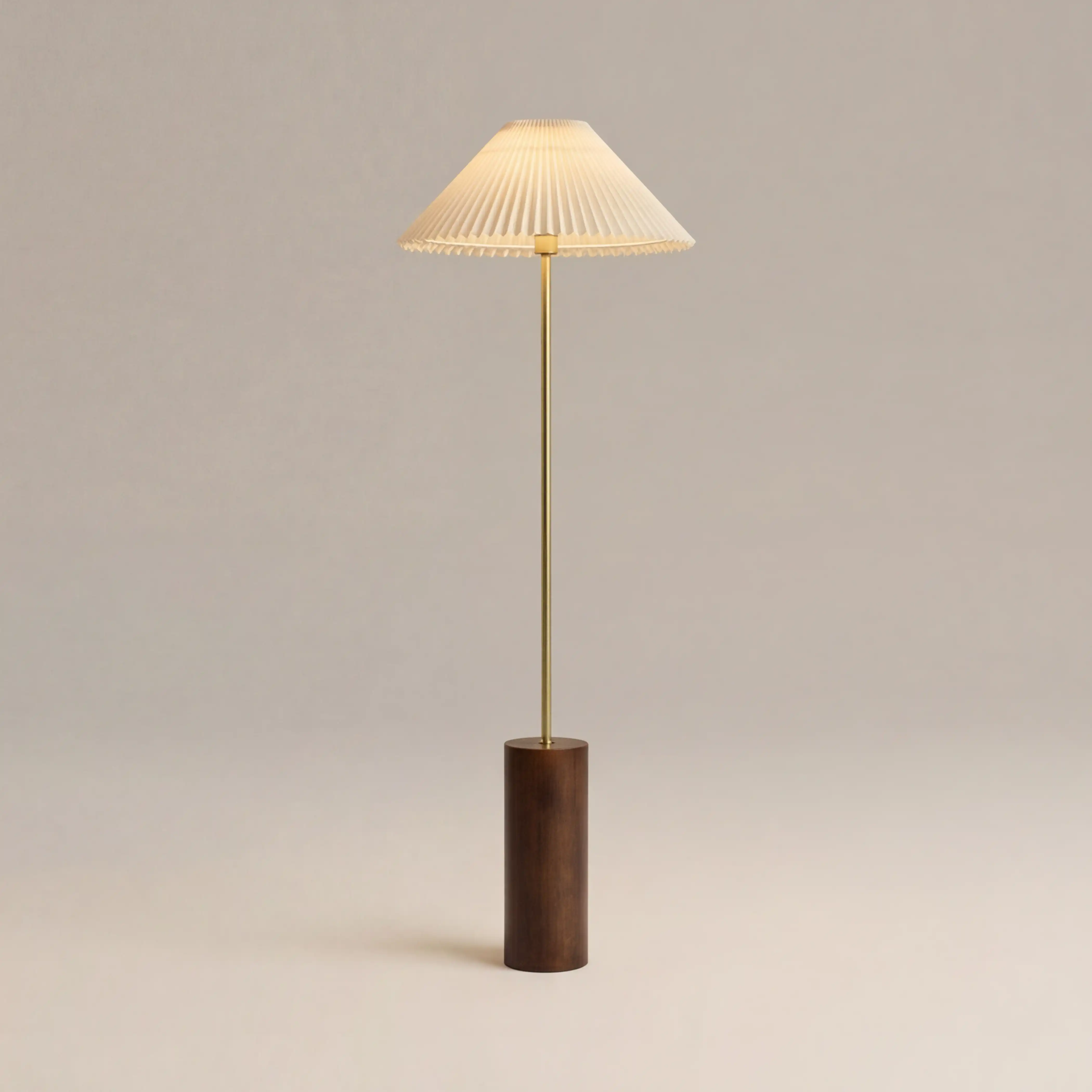 Danika Floor Lamp | Natural Linen & Walnut - Image 3