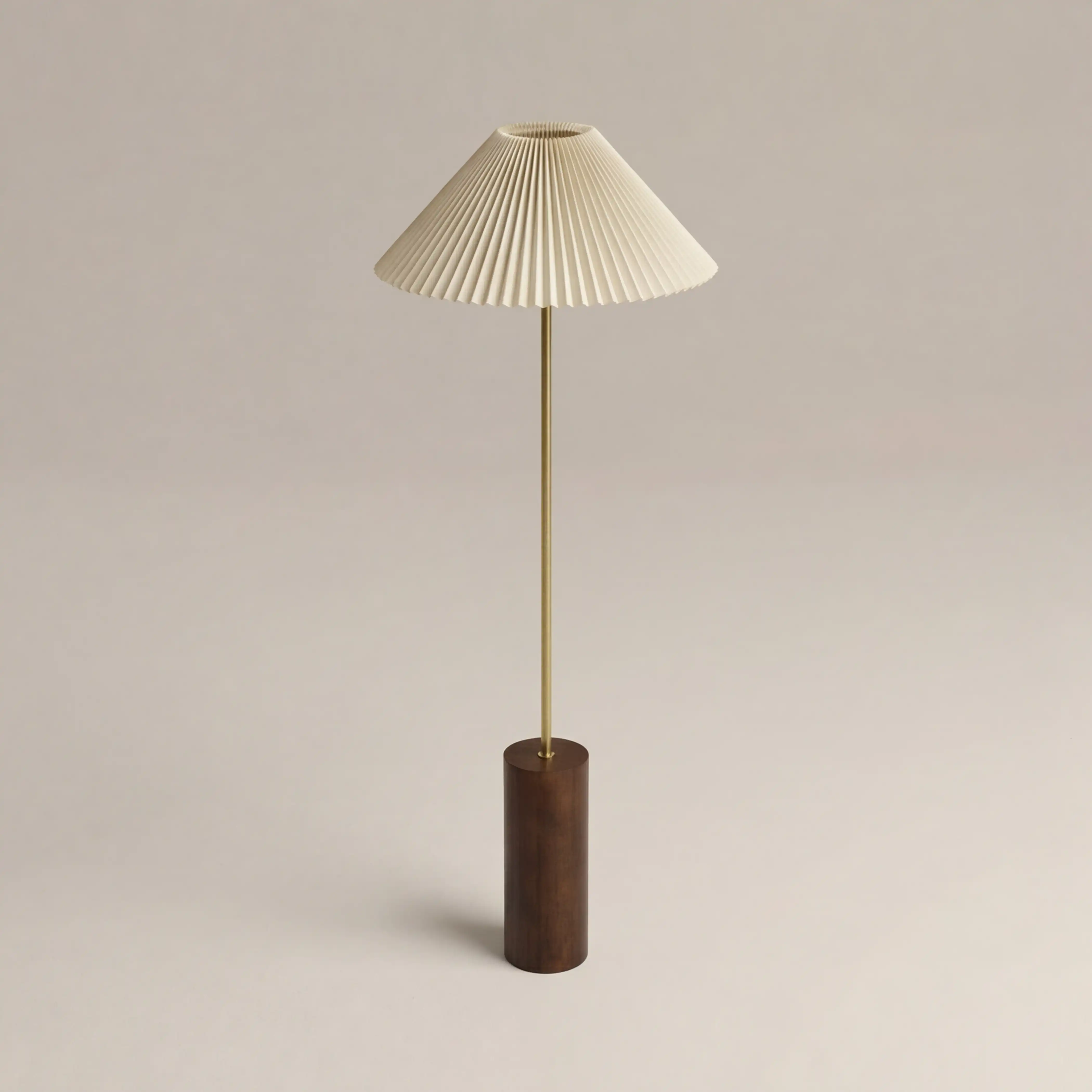 Danika Floor Lamp | Natural Linen & Walnut - Image 4