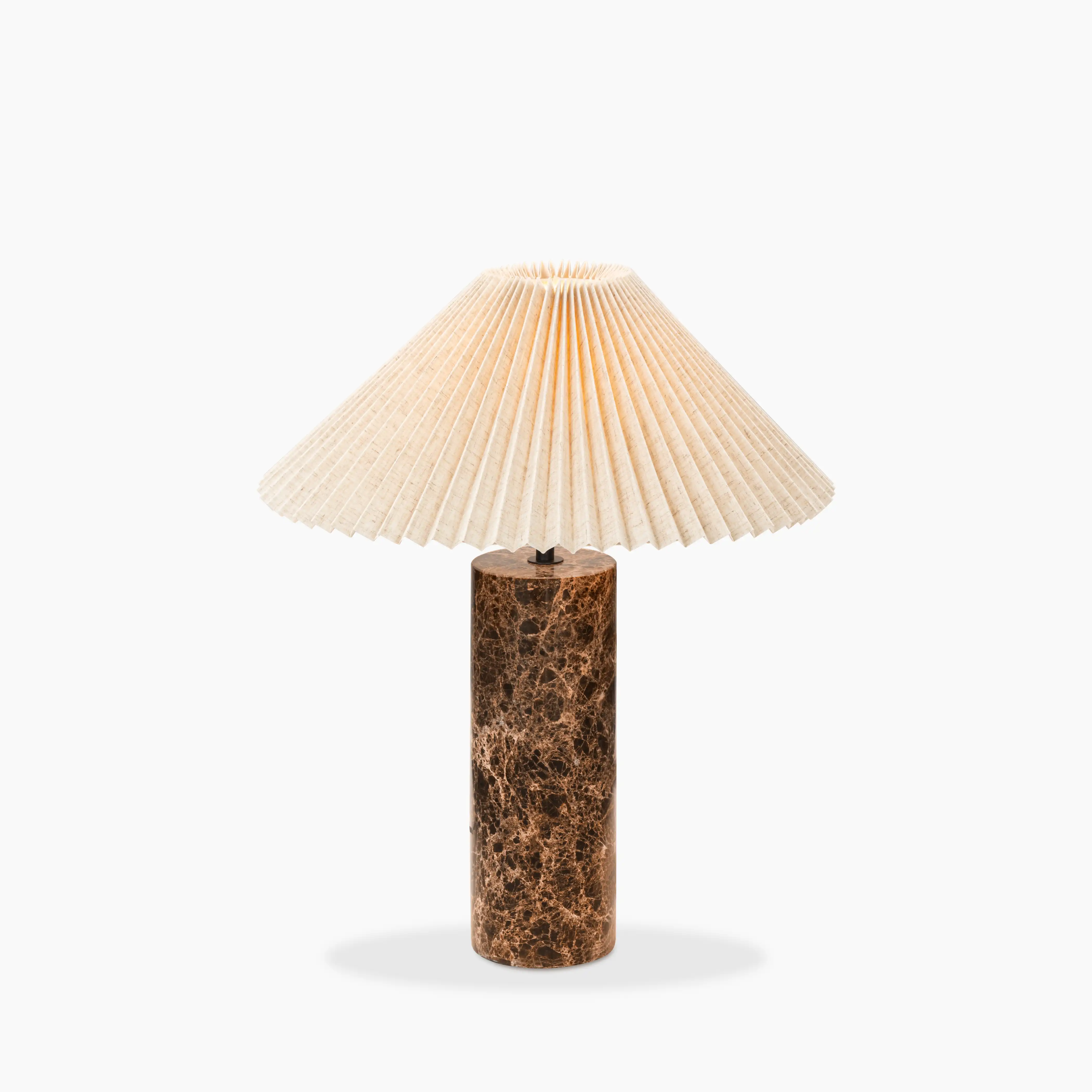 Danika Table Lamp | Natural Linen & Brown Marble - Image 5