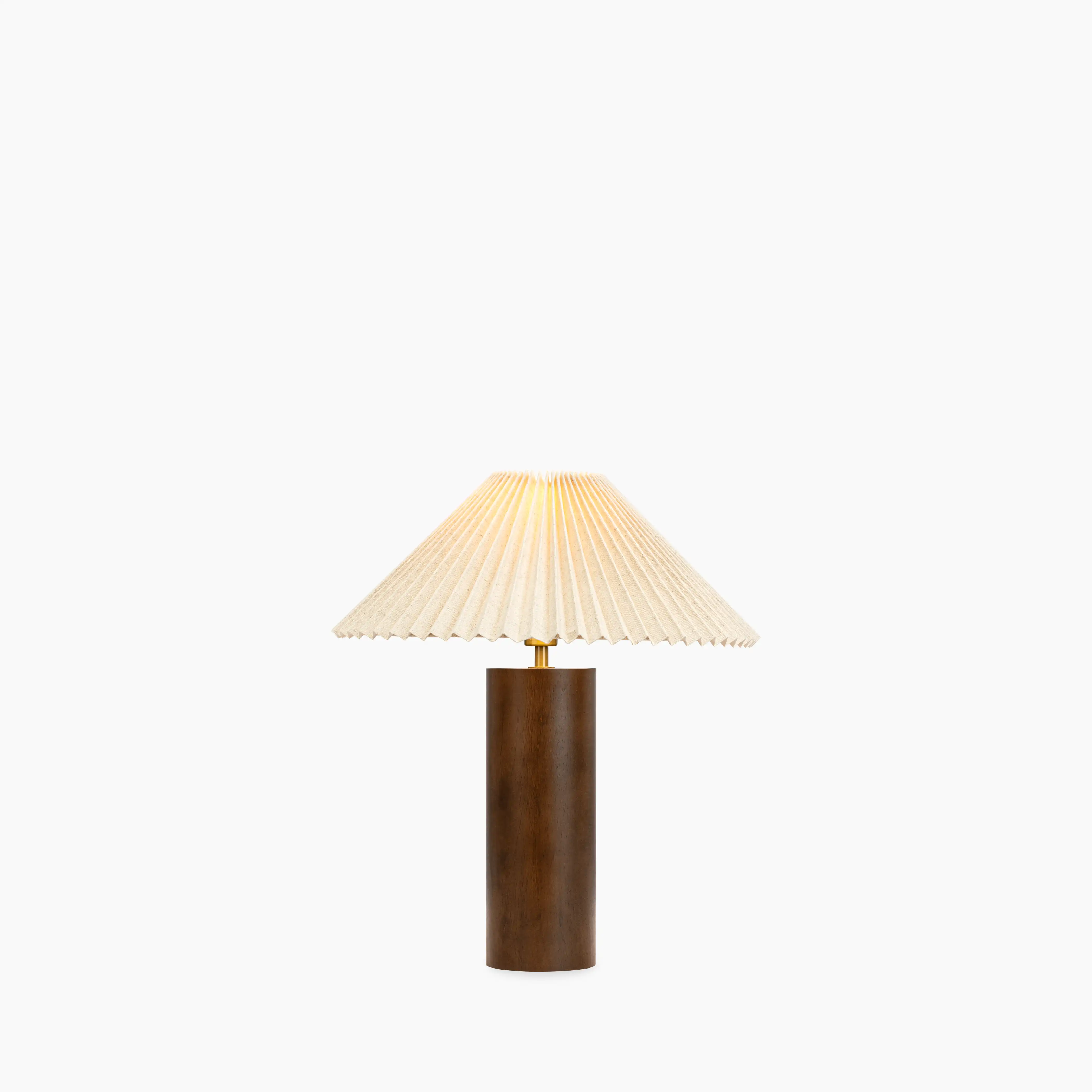 Danika Table Lamp | Natural Linen & Walnut - Image 3