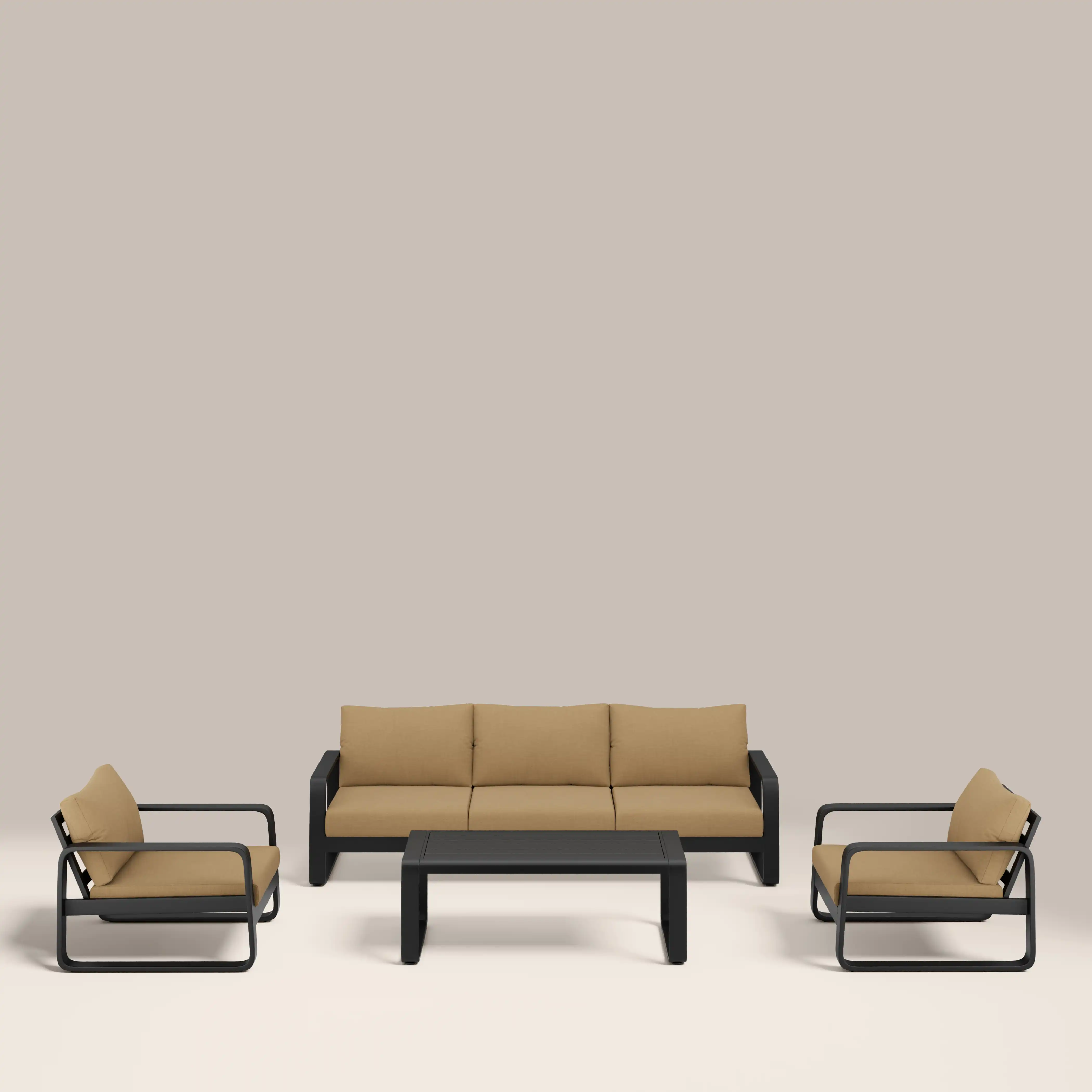 Dante Garden Sofa Set | Beige & Charcoal Black - Image 2