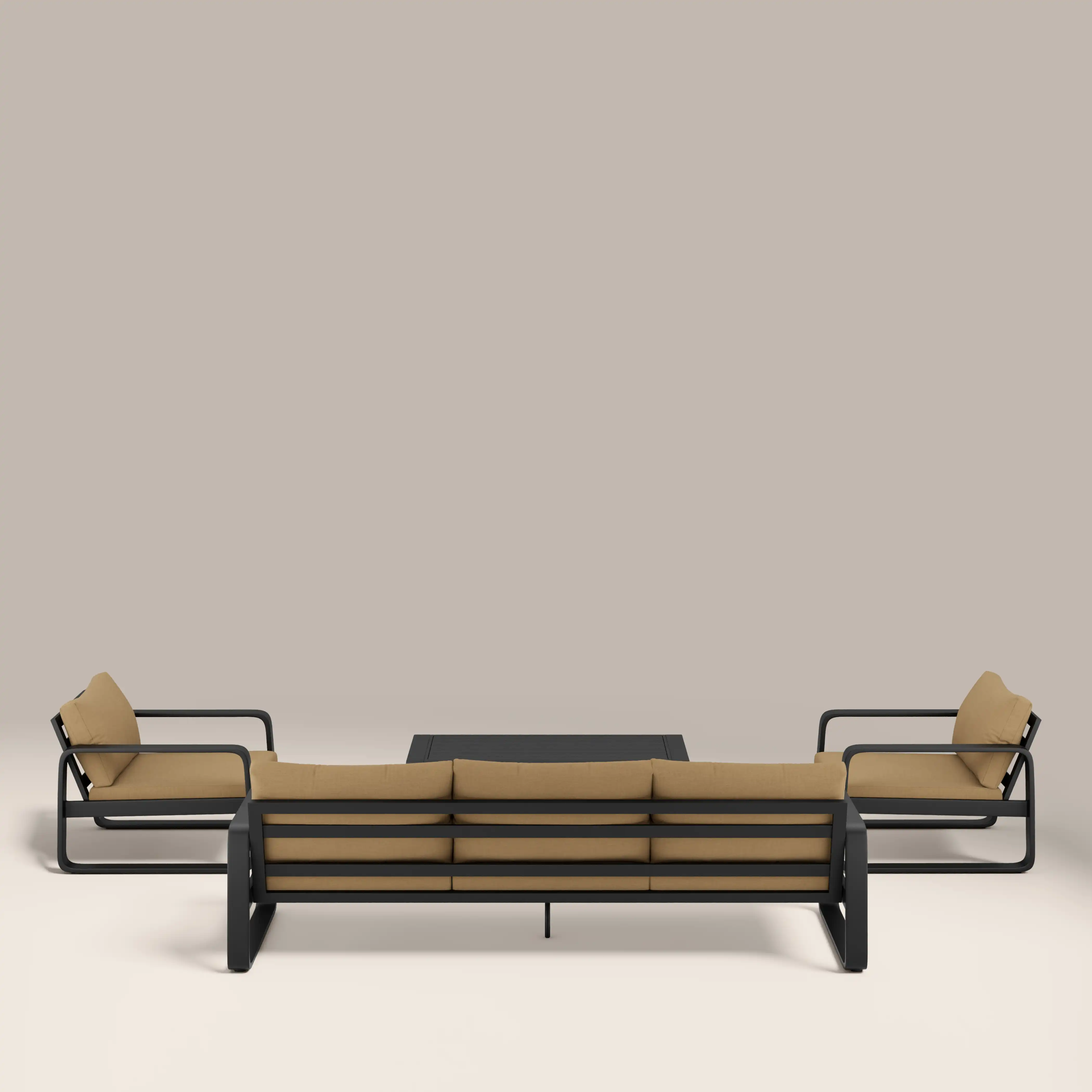 Dante Garden Sofa Set | Beige & Charcoal Black - Image 5