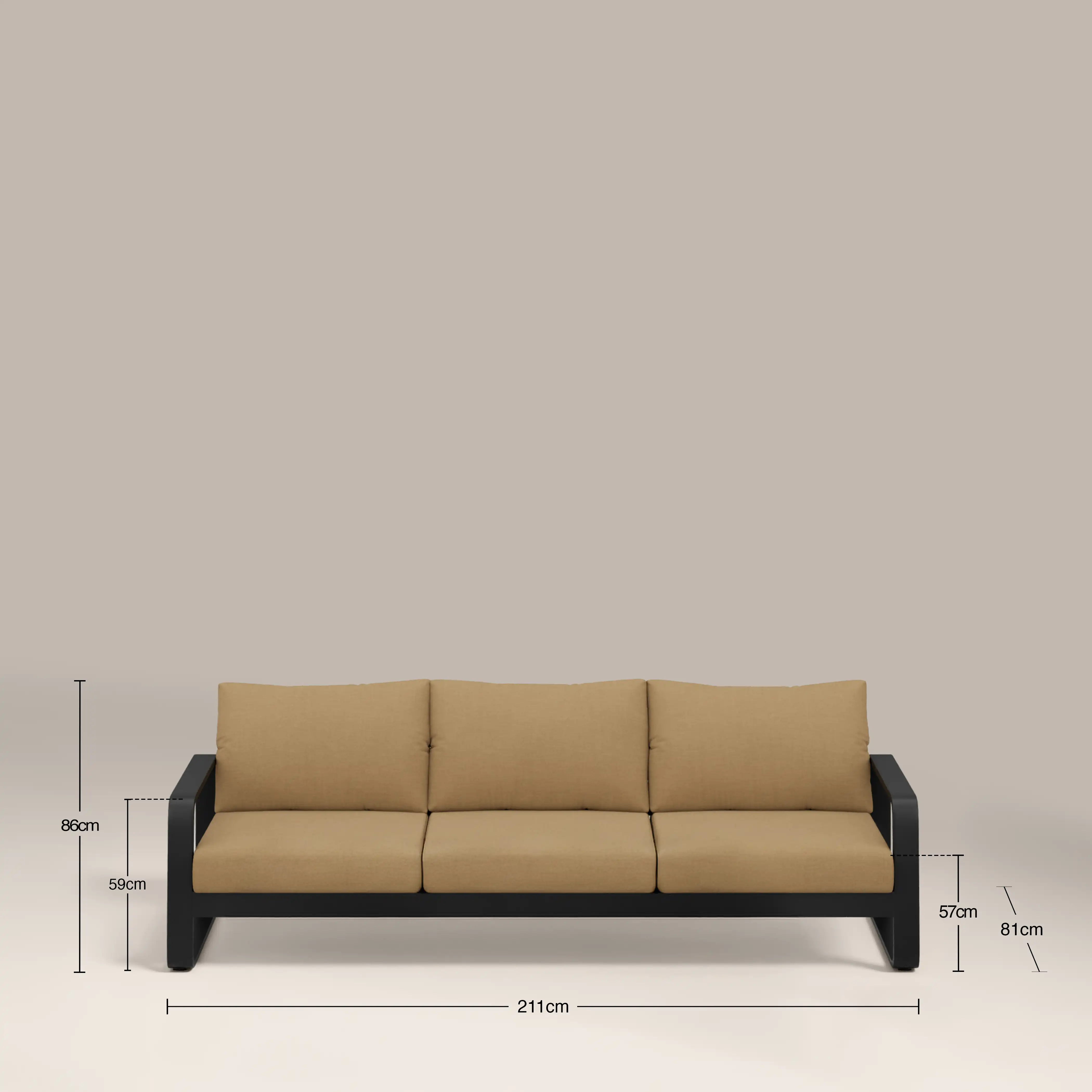 Dante Garden Sofa Set | Beige & Charcoal Black - Image 6