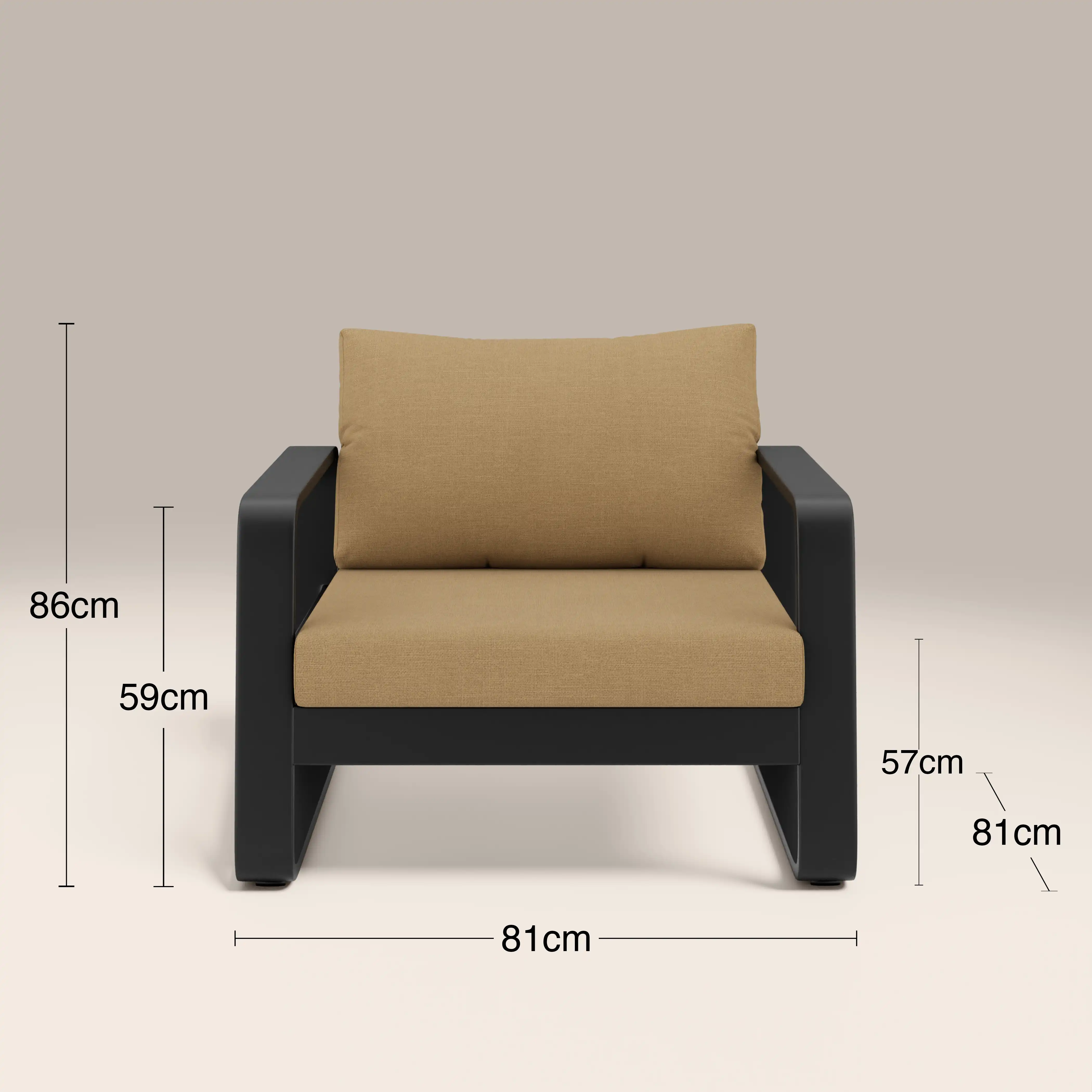 Dante Garden Sofa Set | Beige & Charcoal Black - Image 7