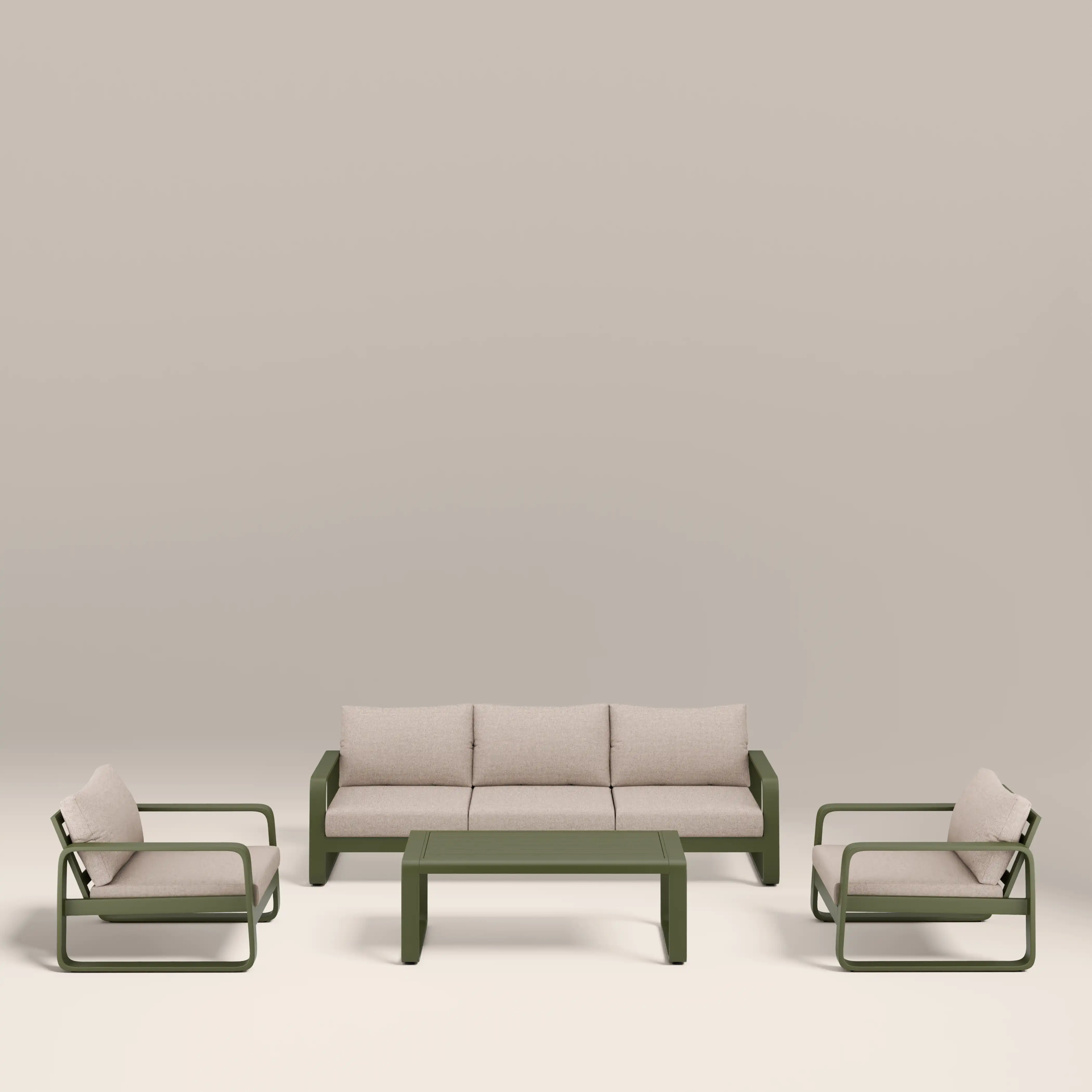 Dante Garden Sofa Set | Cream & Moss Green - Image 2