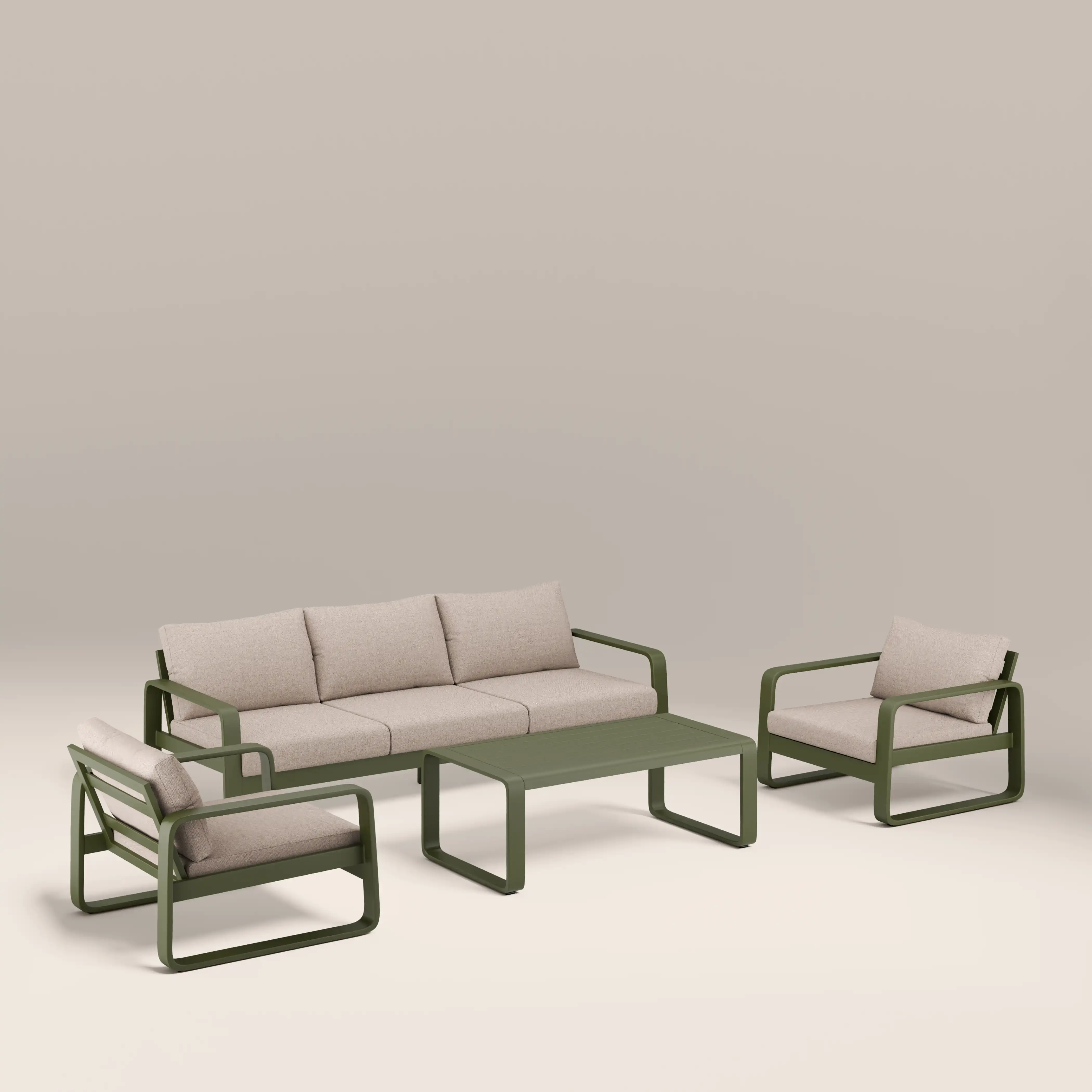 Dante Garden Sofa Set | Cream & Moss Green - Image 4