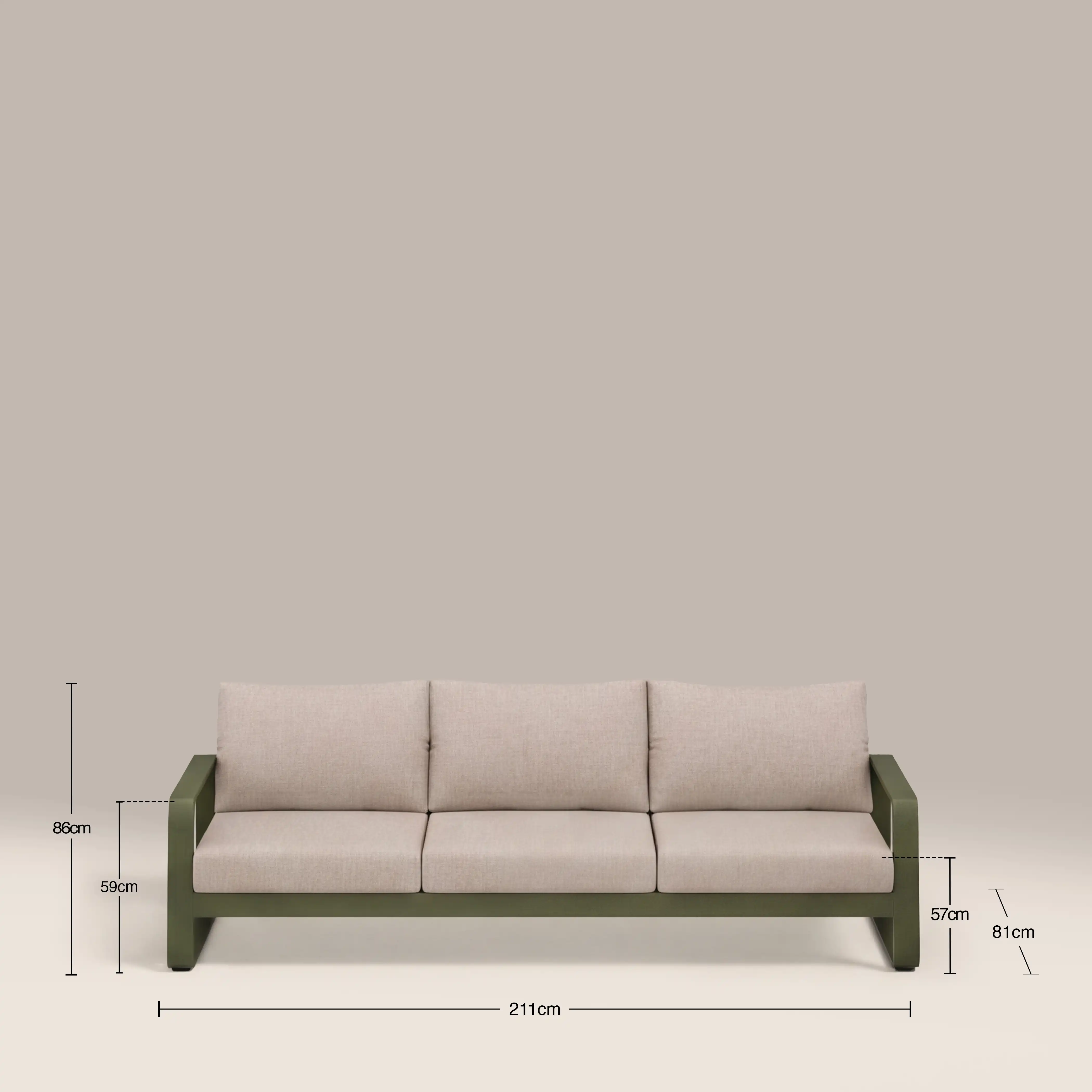 Dante Garden Sofa Set | Cream & Moss Green - Image 6