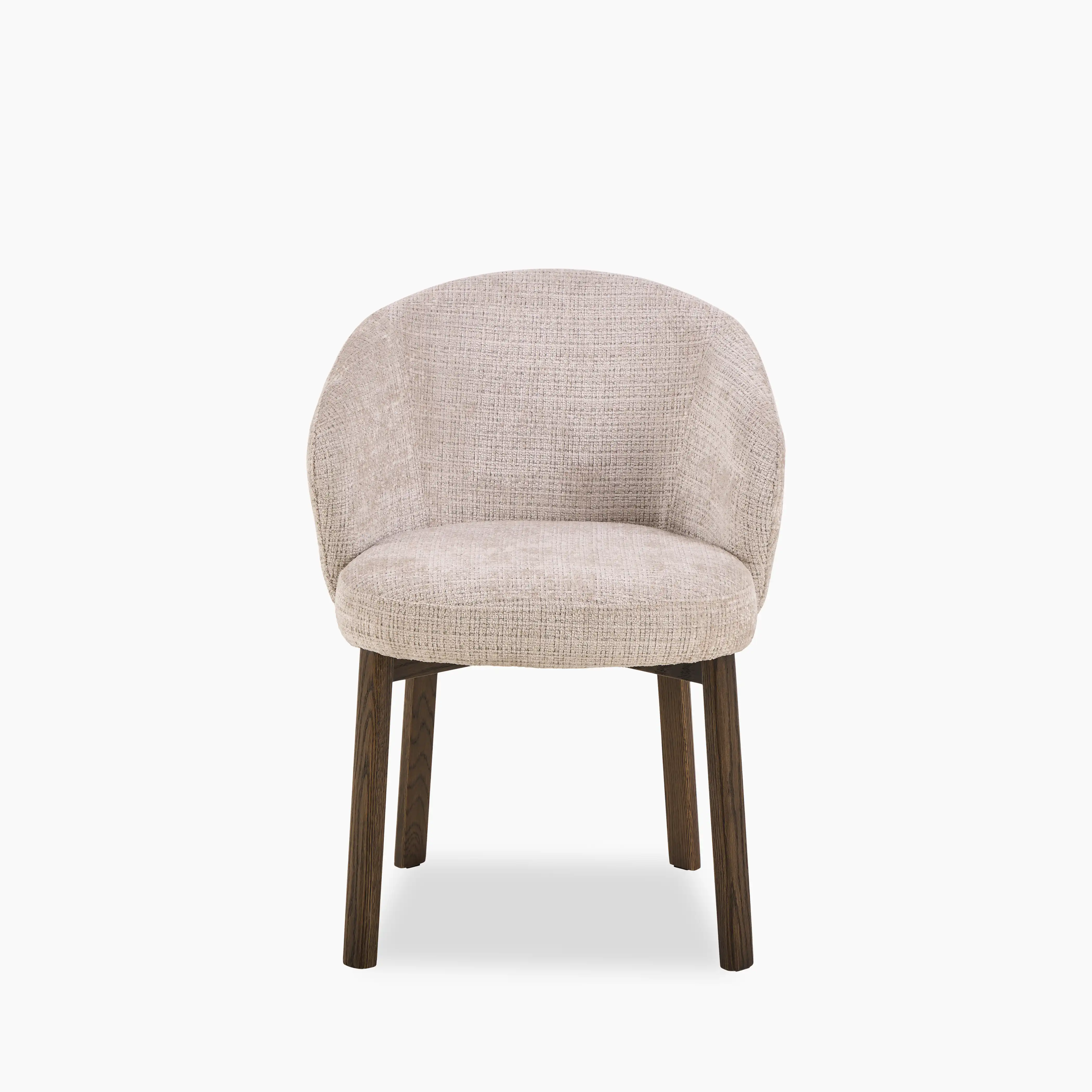 Darlene Dining Chair | Natural Chunky Weave Fabric & Smoked Walnut - Image 2