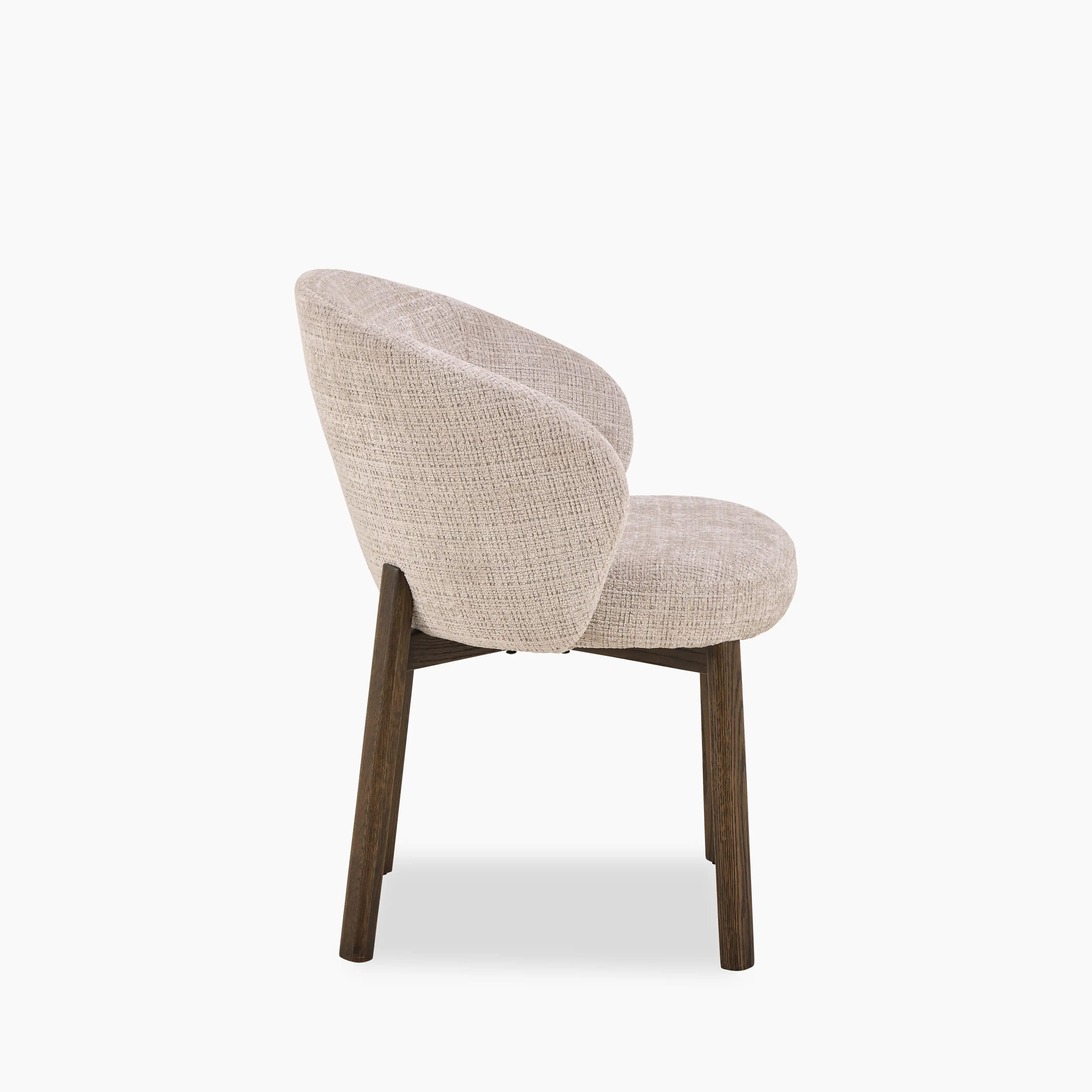 Darlene Dining Chair | Natural Chunky Weave Fabric & Smoked Walnut - Image 4