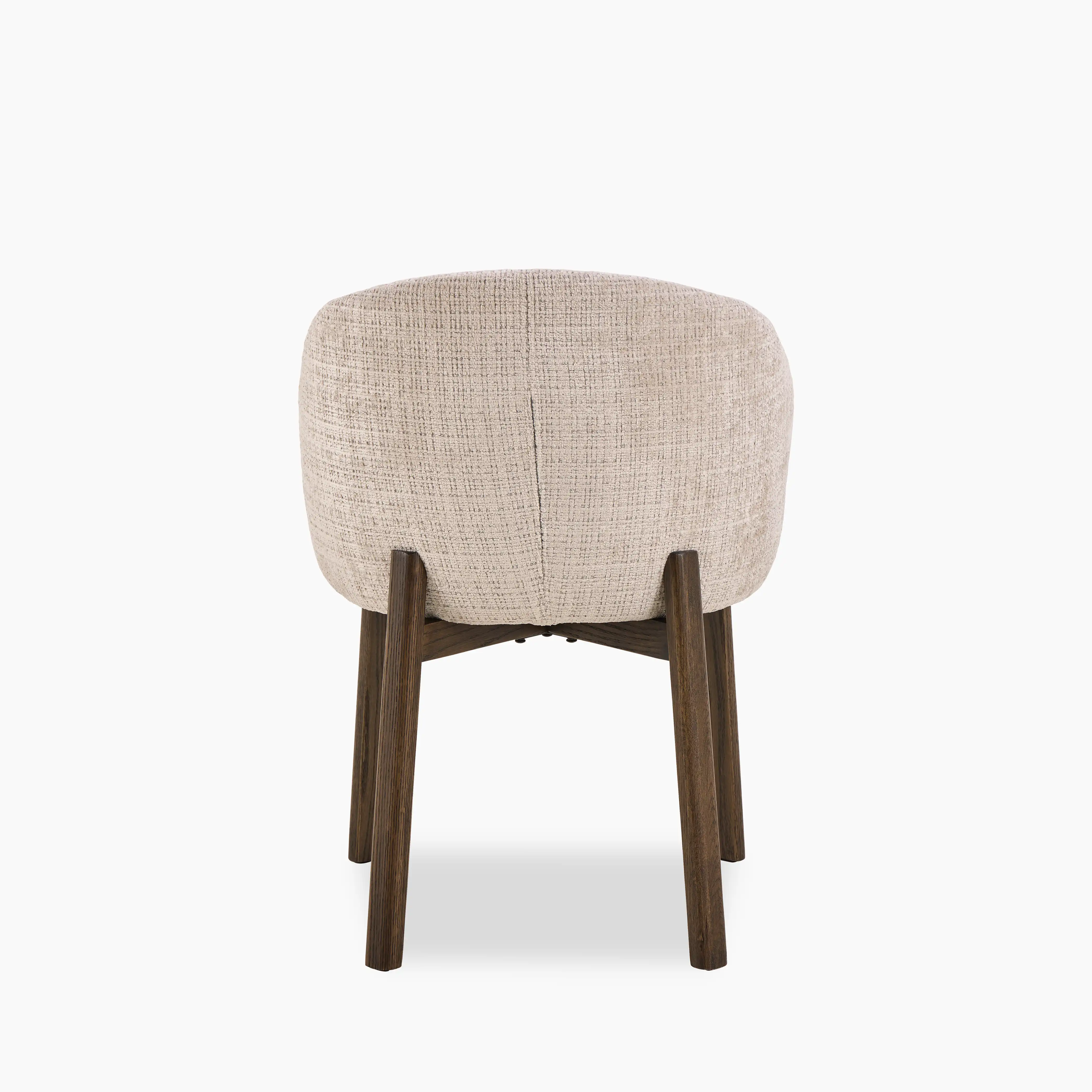 Darlene Dining Chair | Natural Chunky Weave Fabric & Smoked Walnut - Image 5