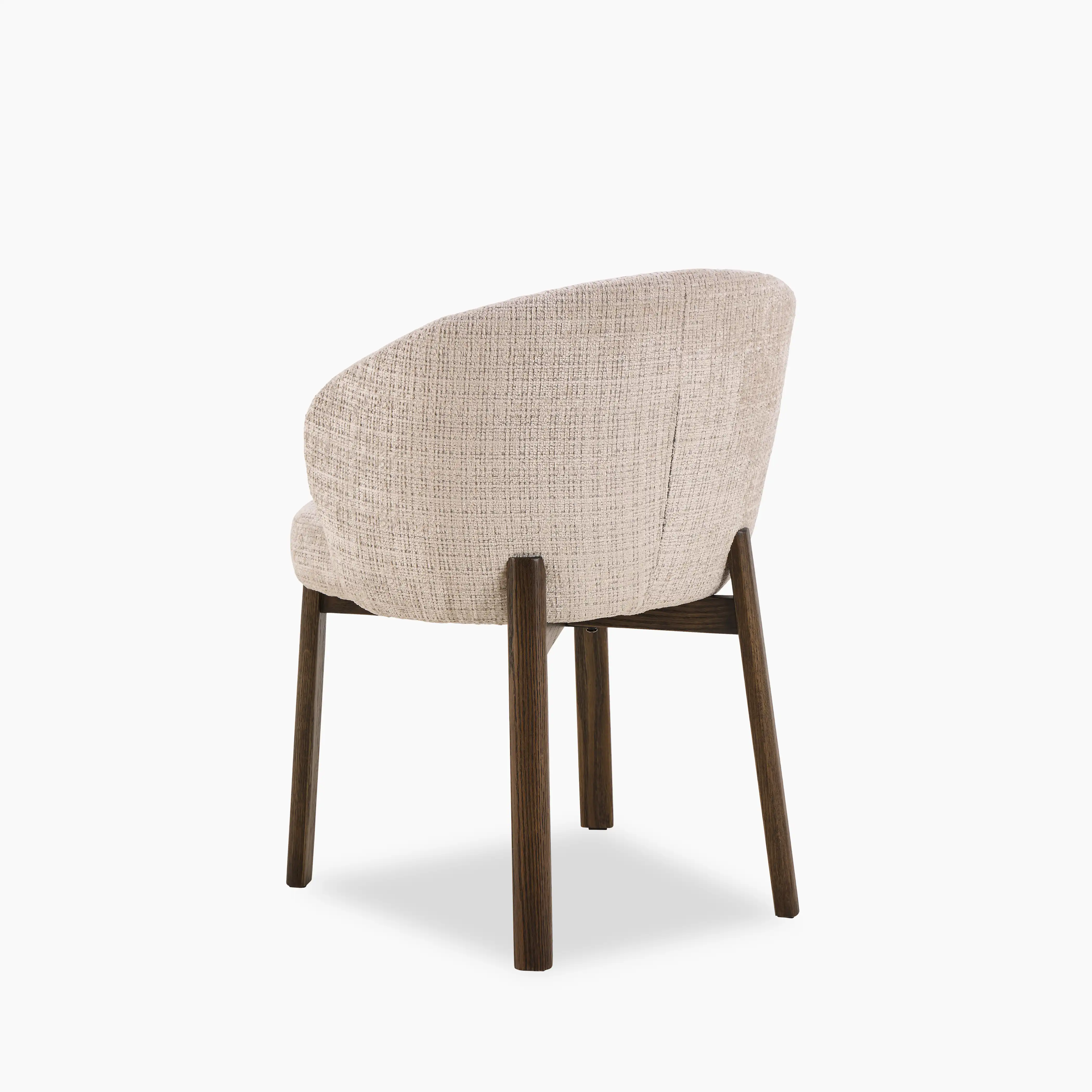 Darlene Dining Chair | Natural Chunky Weave Fabric & Smoked Walnut - Image 6