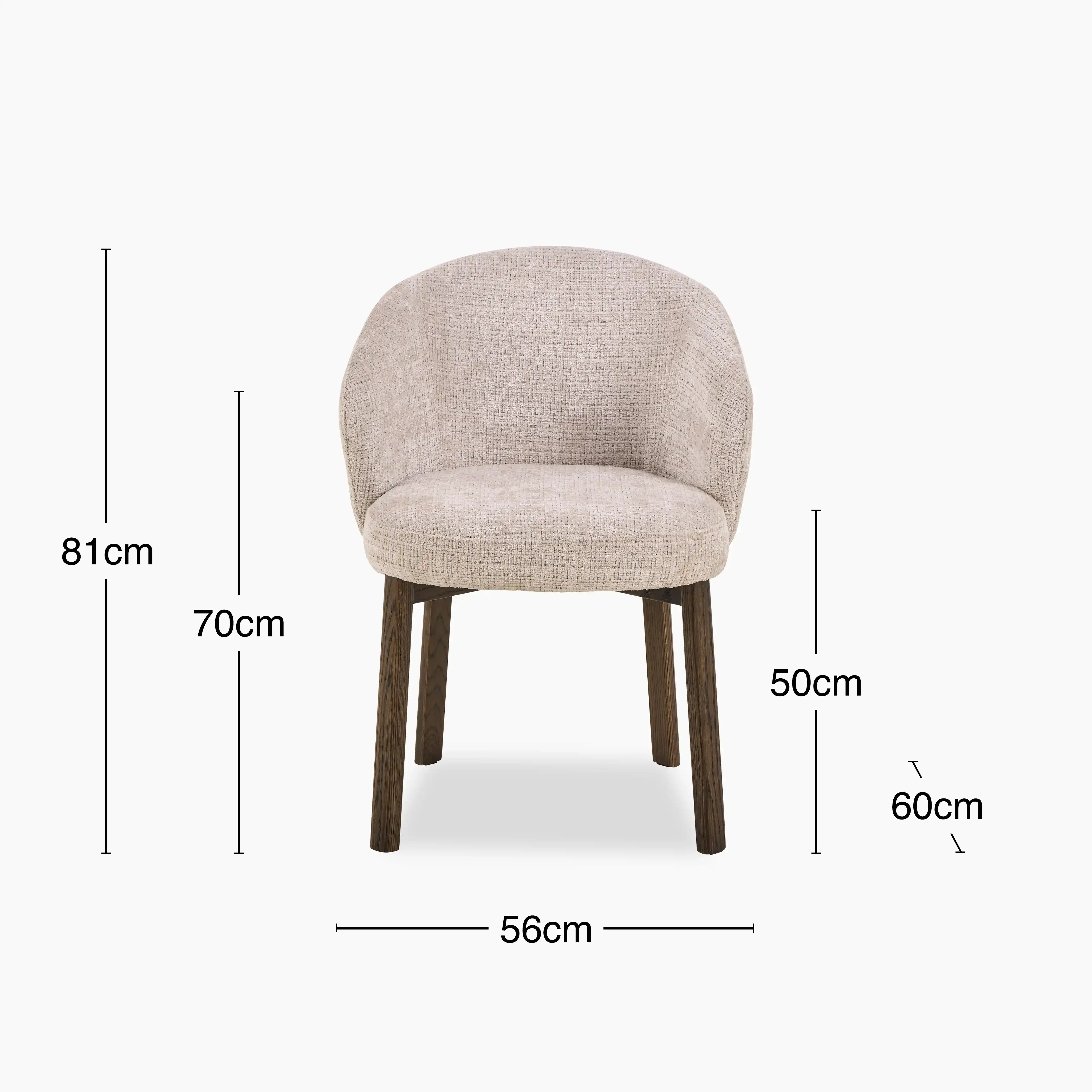 Darlene Dining Chair | Natural Chunky Weave Fabric & Smoked Walnut - Image 7