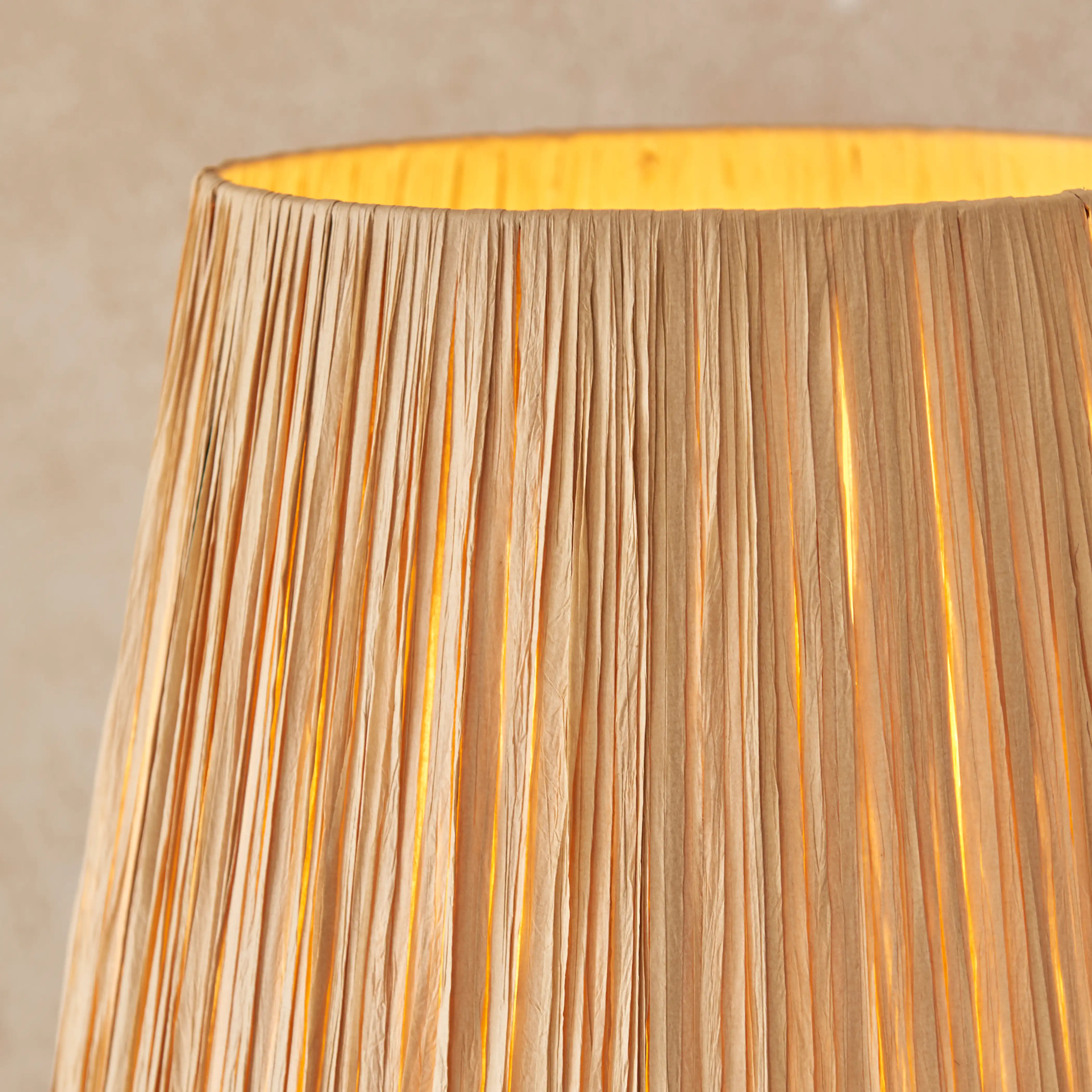 Davis Floor Lamp | Natural Raffia & Brass - Image 2