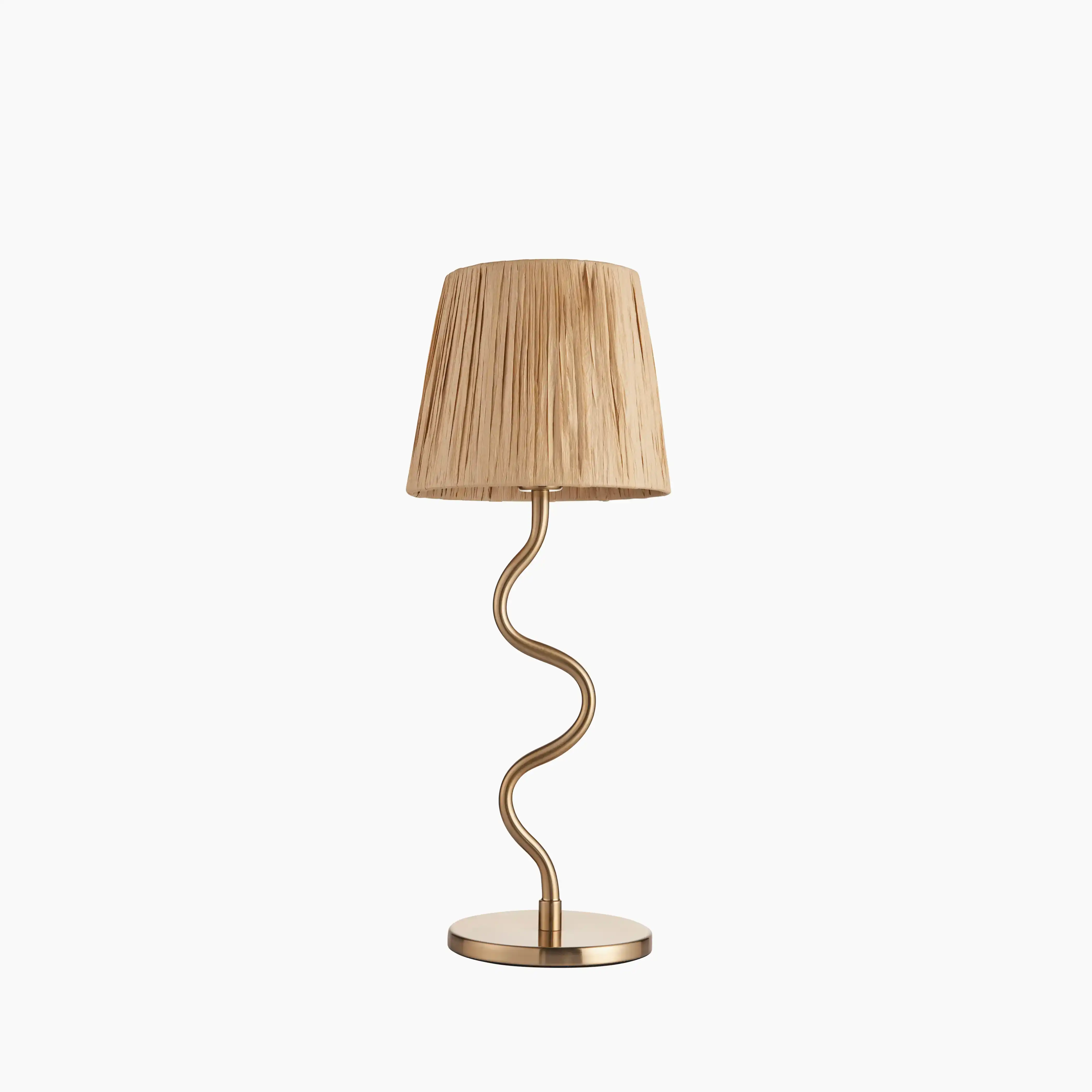 Davis Table Lamp | Natural Raffia & Brass - Image 2