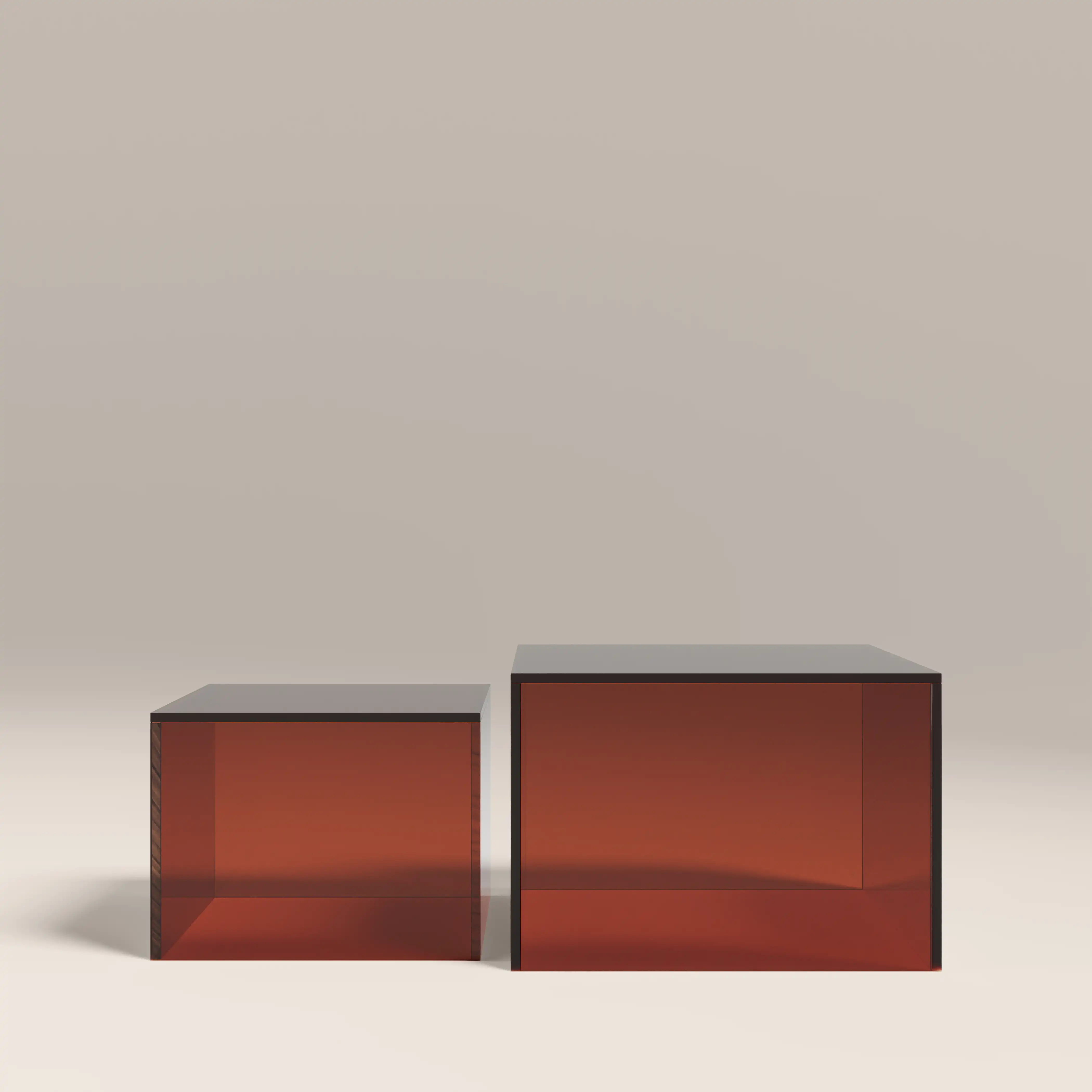 Dice Set of 2 Square Coffee Tables | Amber - Image 5