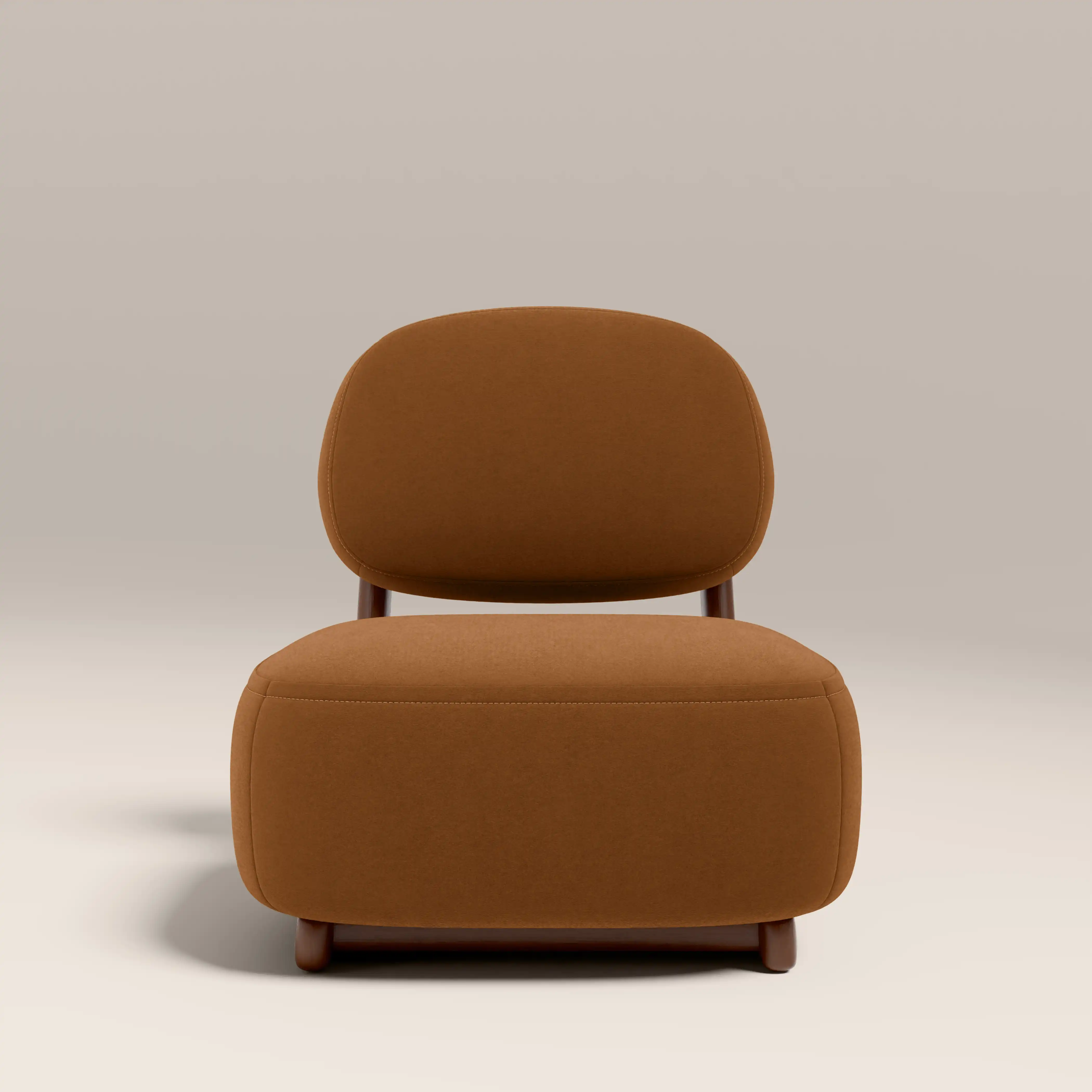 Didsbury Accent Chair | Caramel Brown Sustainable Mohair Velvet & Walnut - Image 3