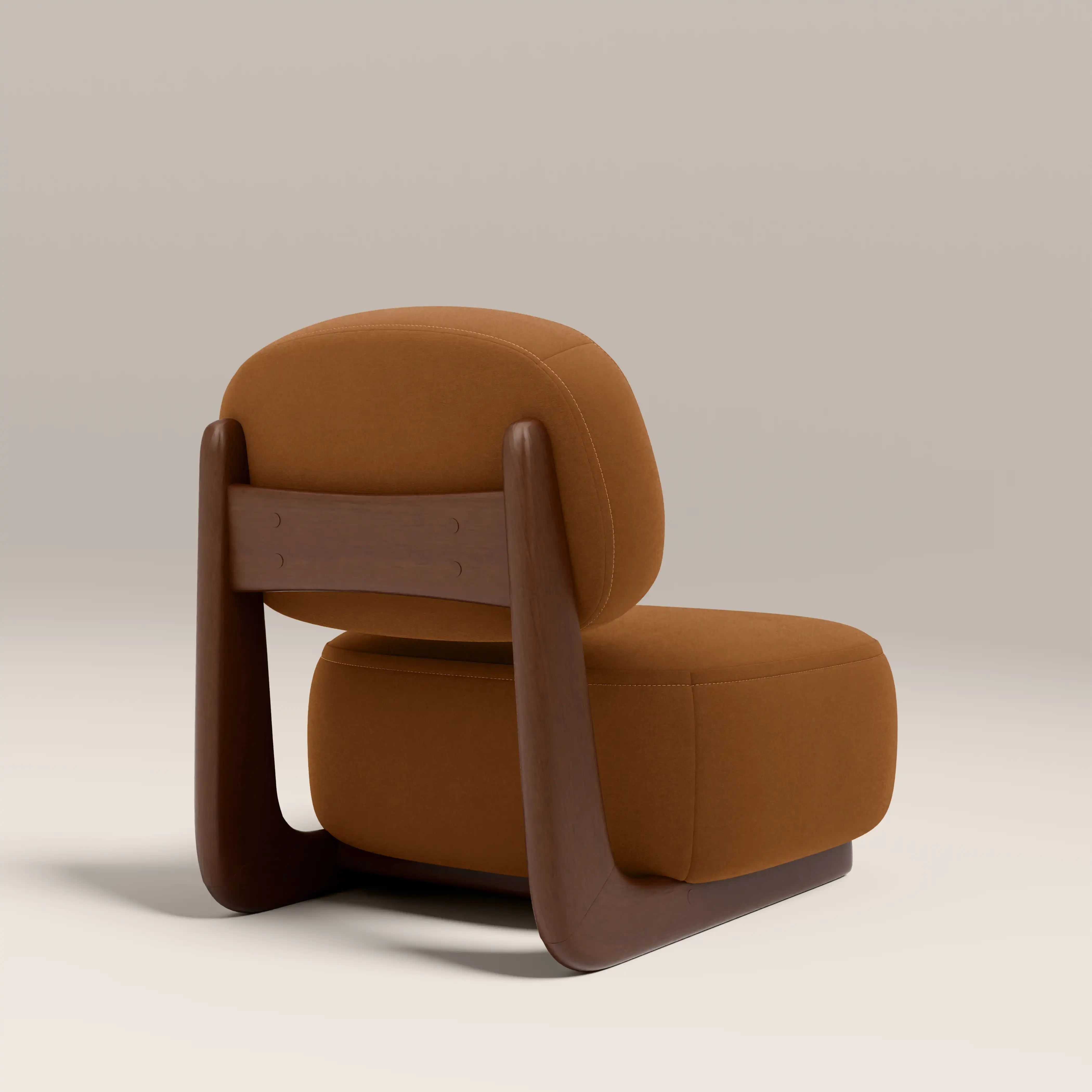 Didsbury Accent Chair | Caramel Brown Sustainable Mohair Velvet & Walnut - Image 6