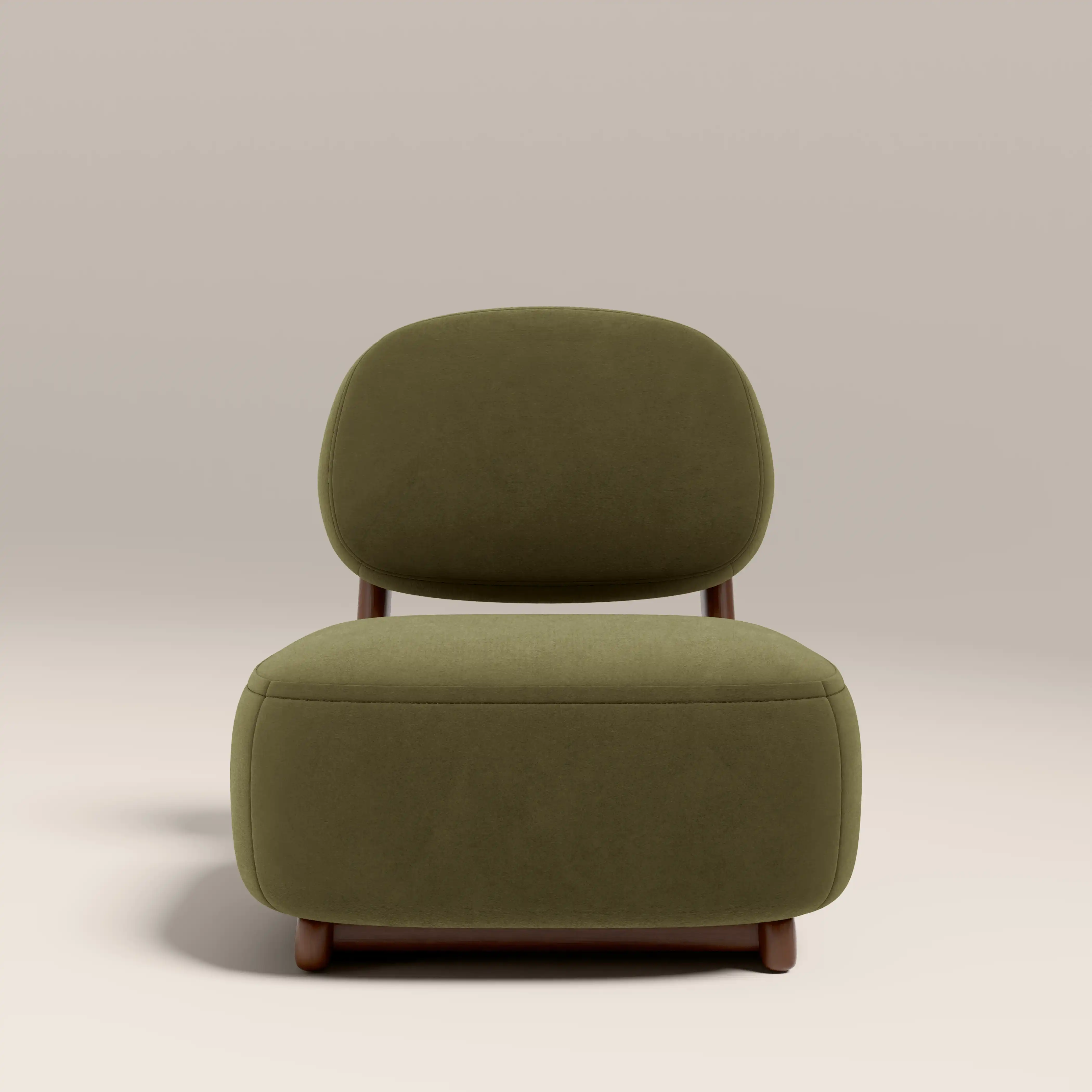 Didsbury Accent Chair | Moss Green Sustainable Mohair Velvet & Walnut - Image 3