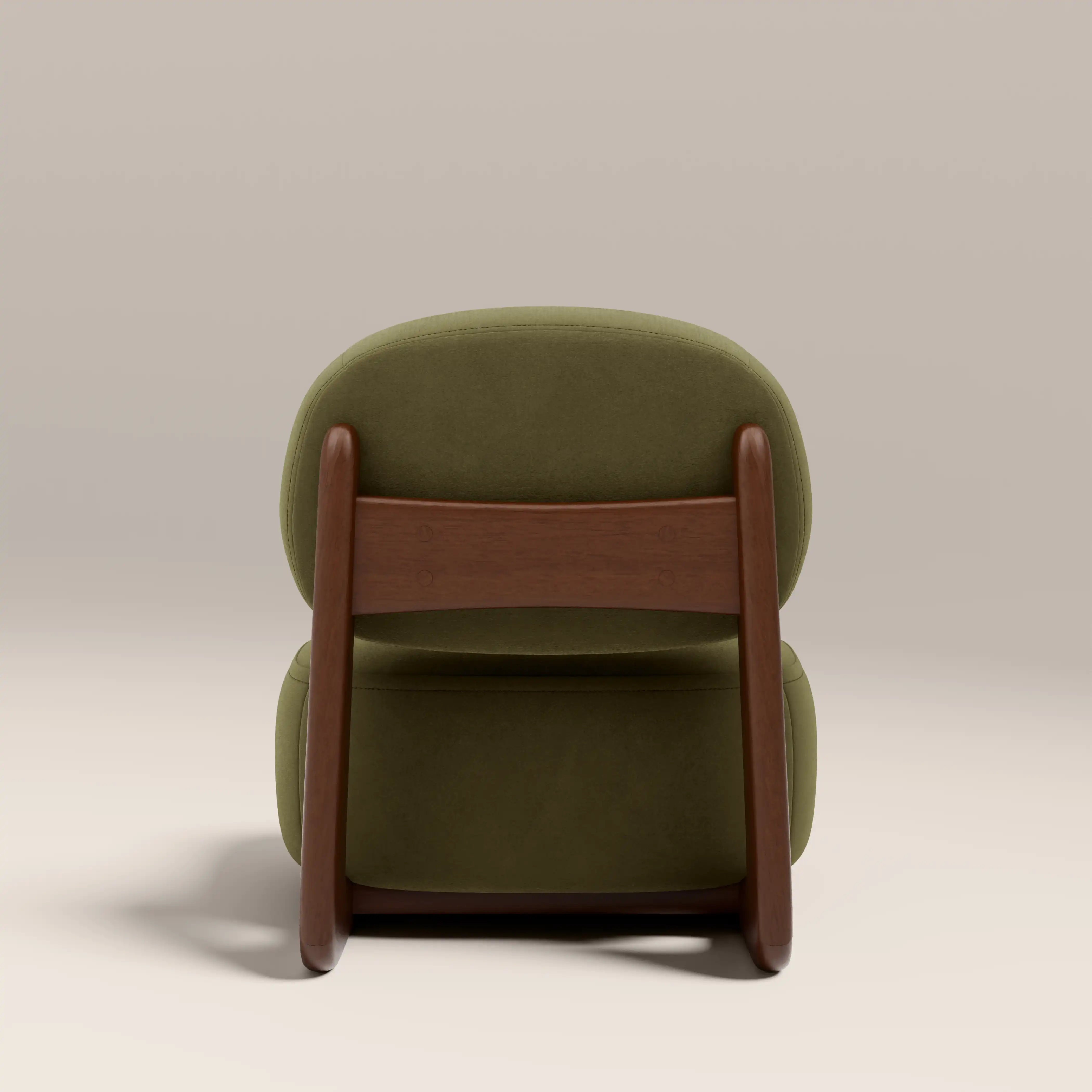 Didsbury Accent Chair | Moss Green Sustainable Mohair Velvet & Walnut - Image 7