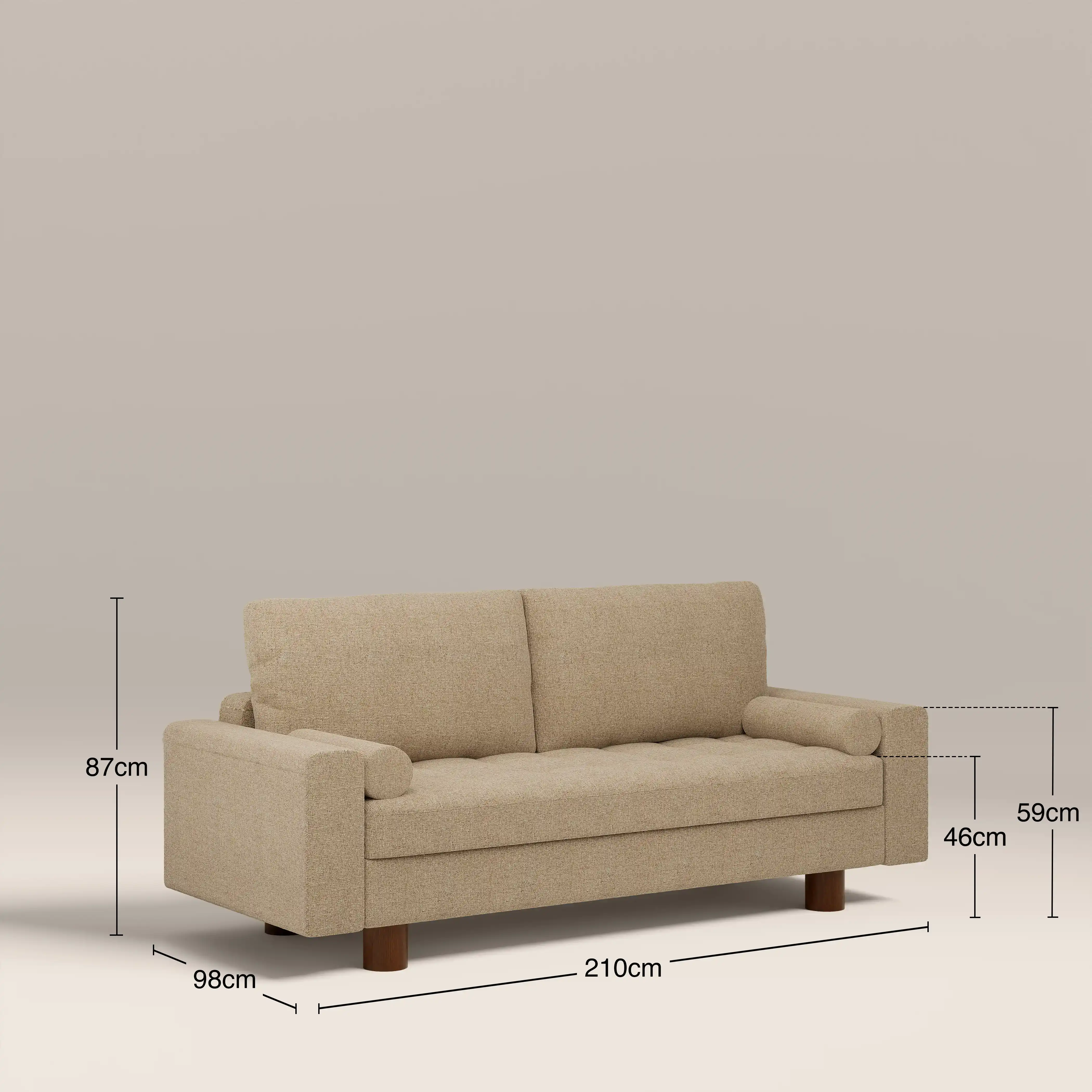 Diego 2 Seater Sofa Bed | Speckled Latte Boucle - Image 10