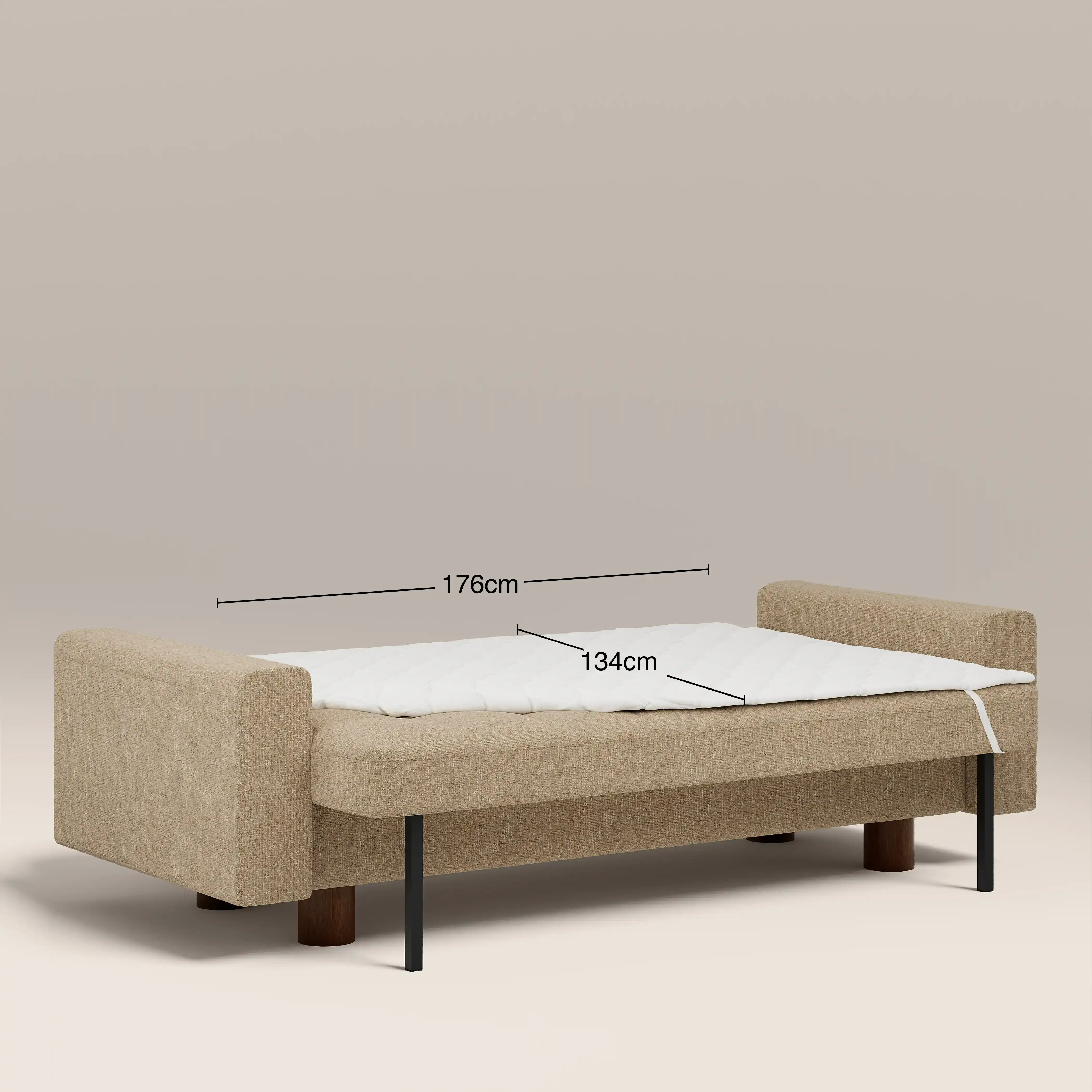 Diego 2 Seater Sofa Bed | Speckled Latte Boucle - Image 11