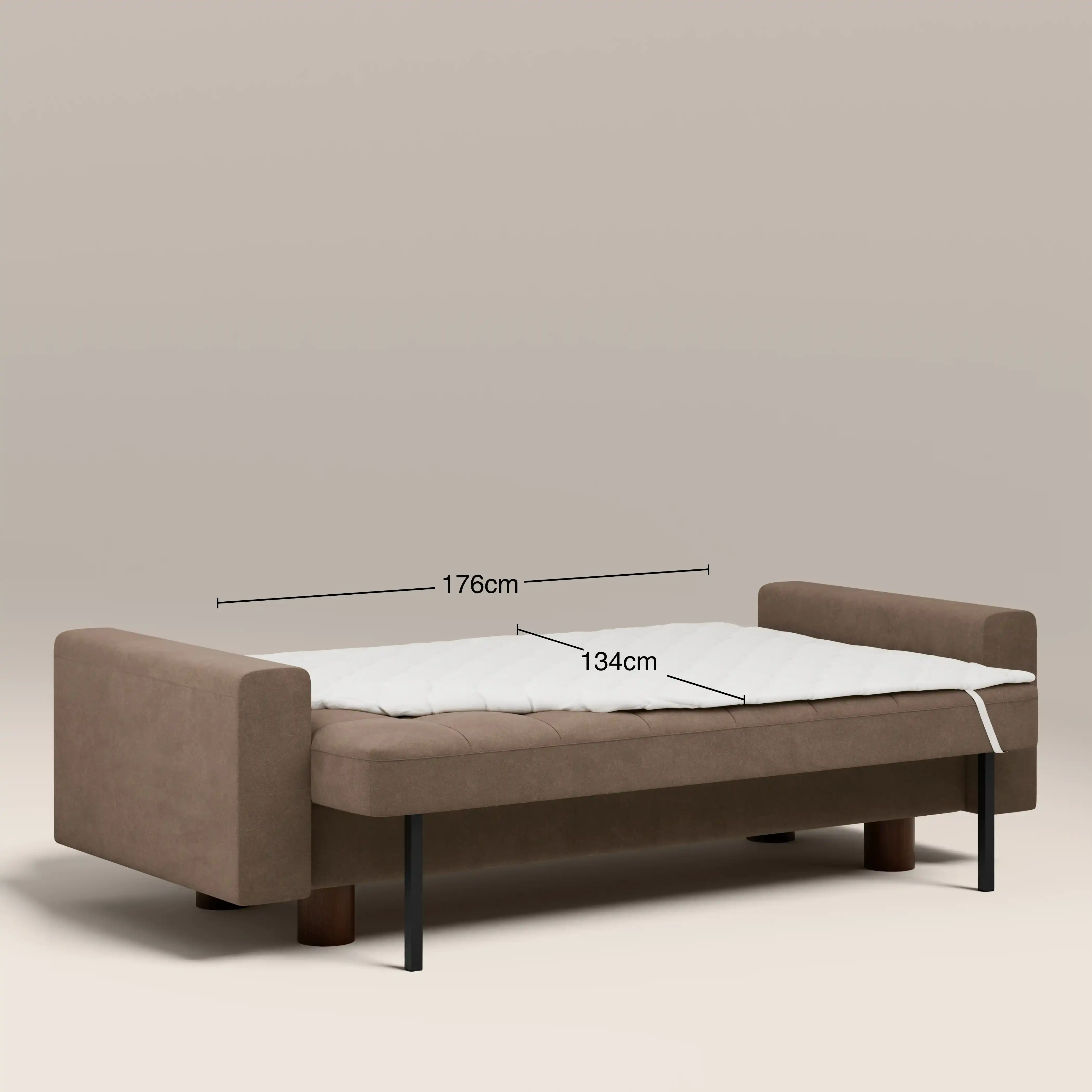 Diego 2 Seater Sofa Bed | Truffle Brown Mohair Sustainable Velvet - Image 10