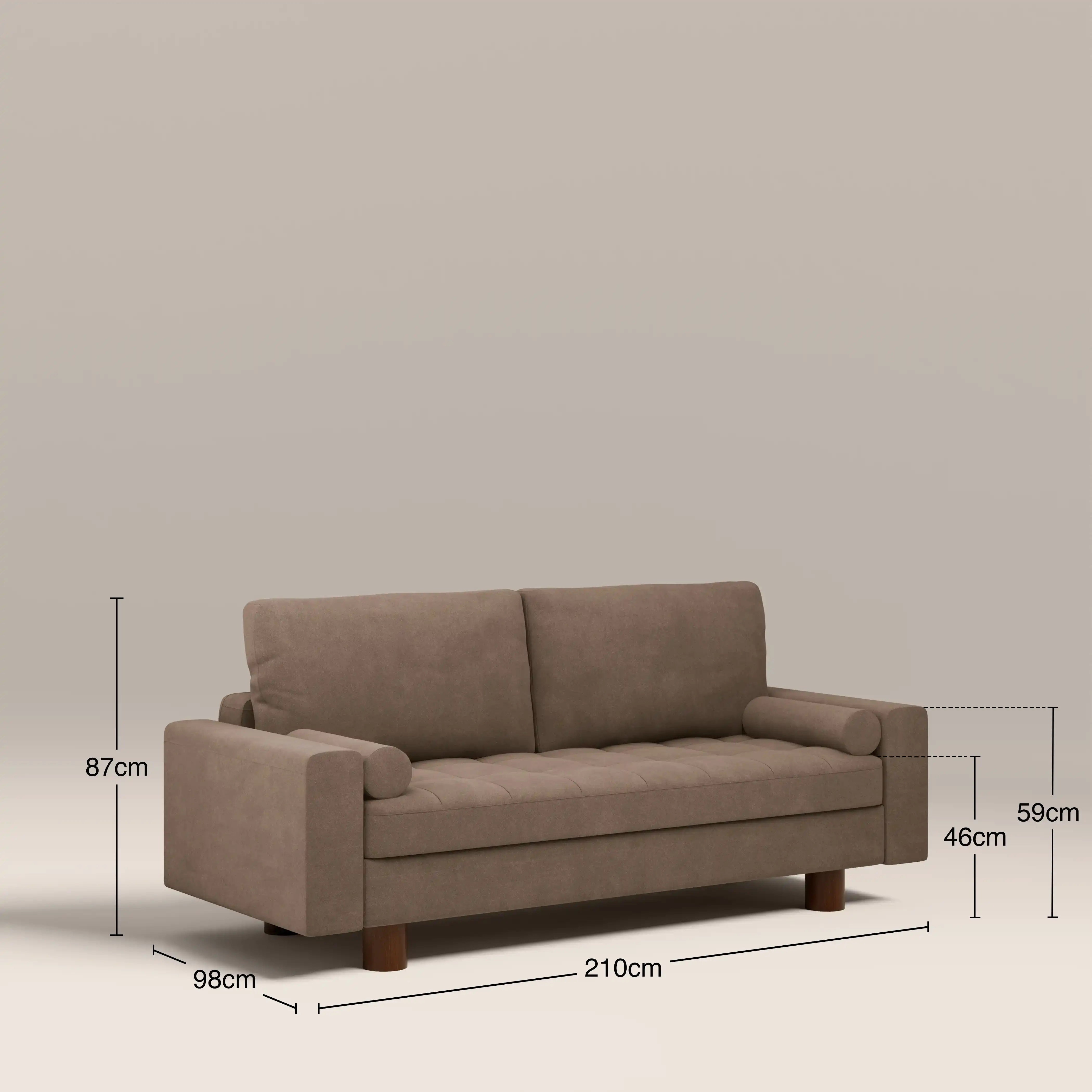 Diego 2 Seater Sofa Bed | Truffle Brown Mohair Sustainable Velvet - Image 9
