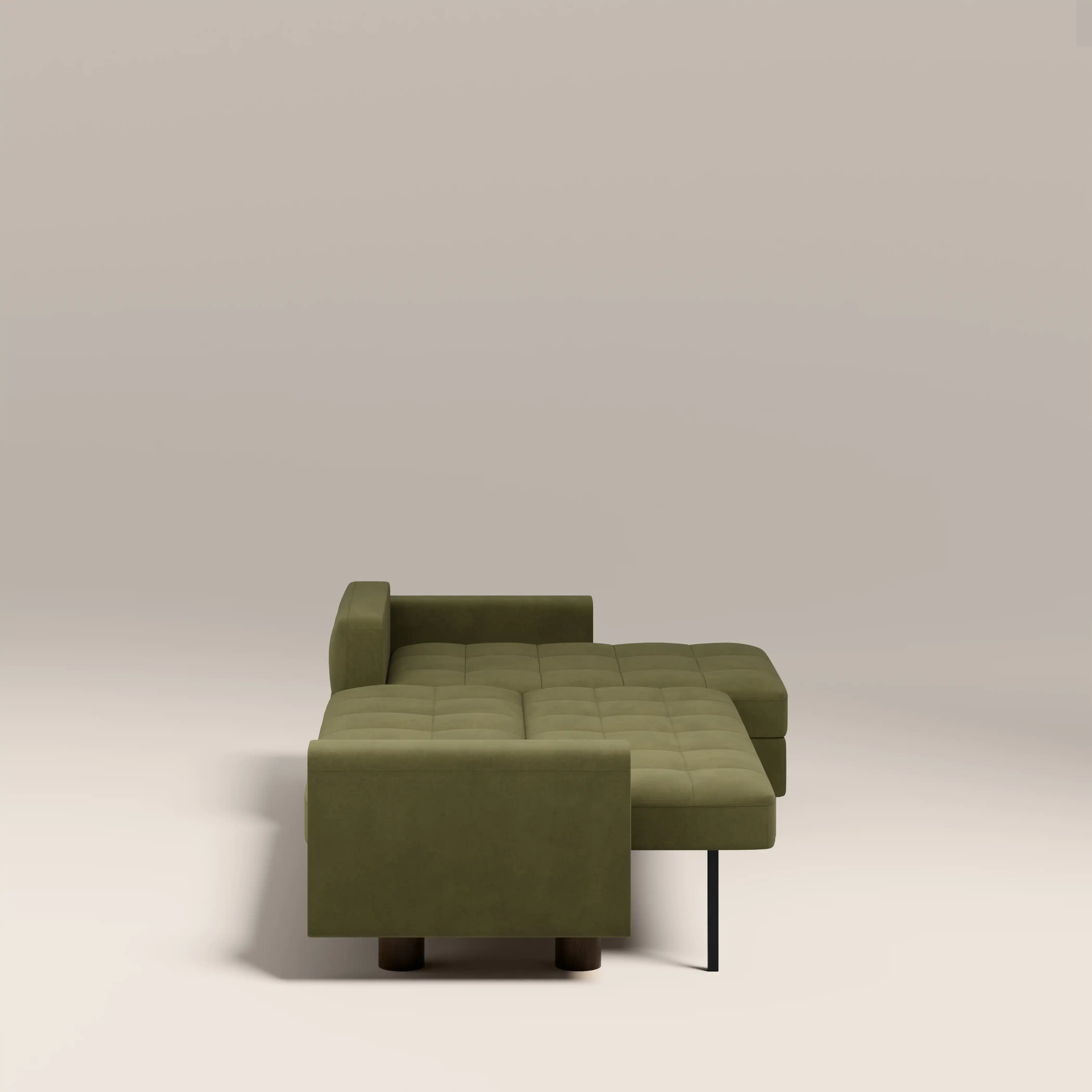 Diego Reversible Corner 3 Seater Sofa Bed | Moss Green Mohair Sustainable Velvet - Image 6