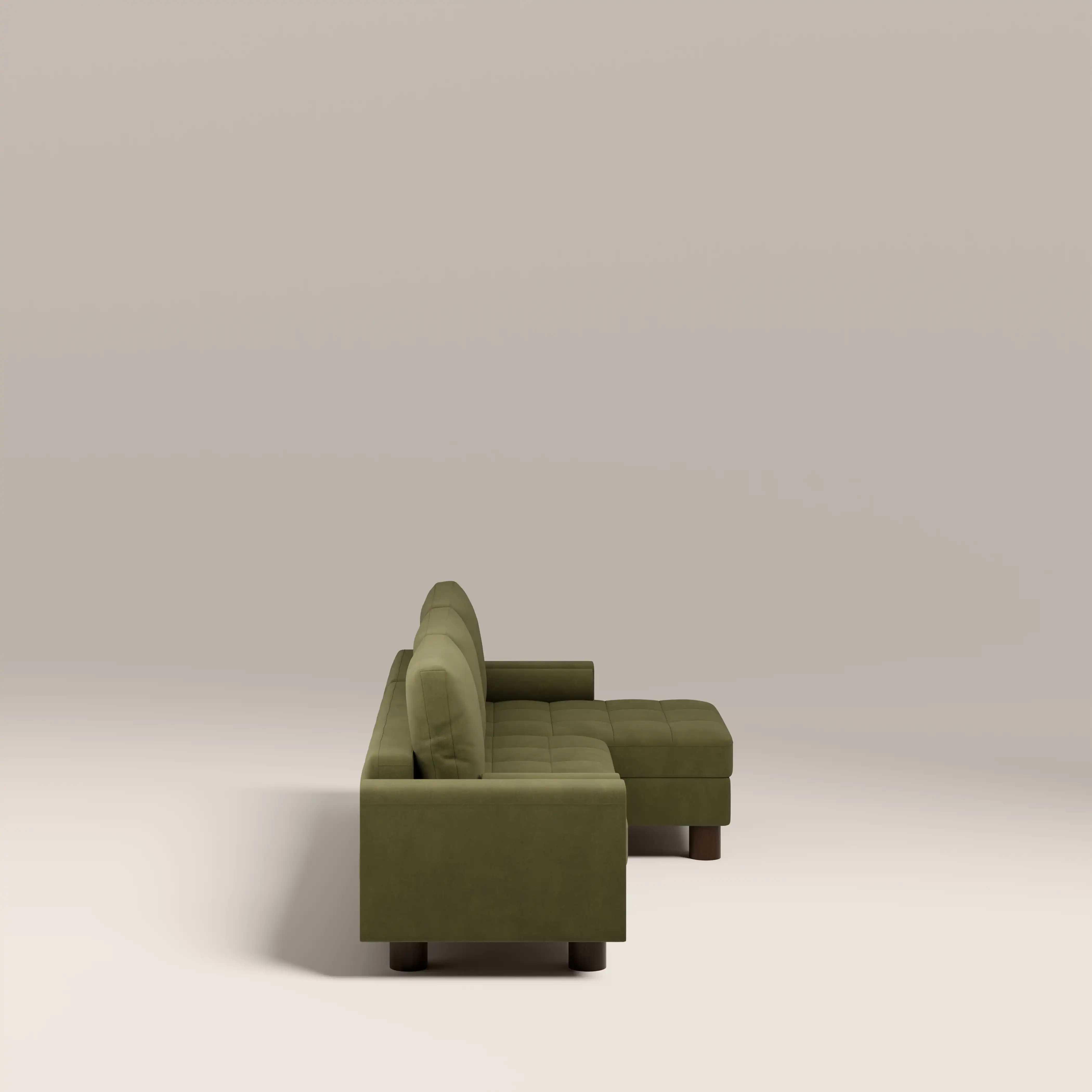 Diego Reversible Corner 3 Seater Sofa Bed | Moss Green Mohair Sustainable Velvet - Image 8