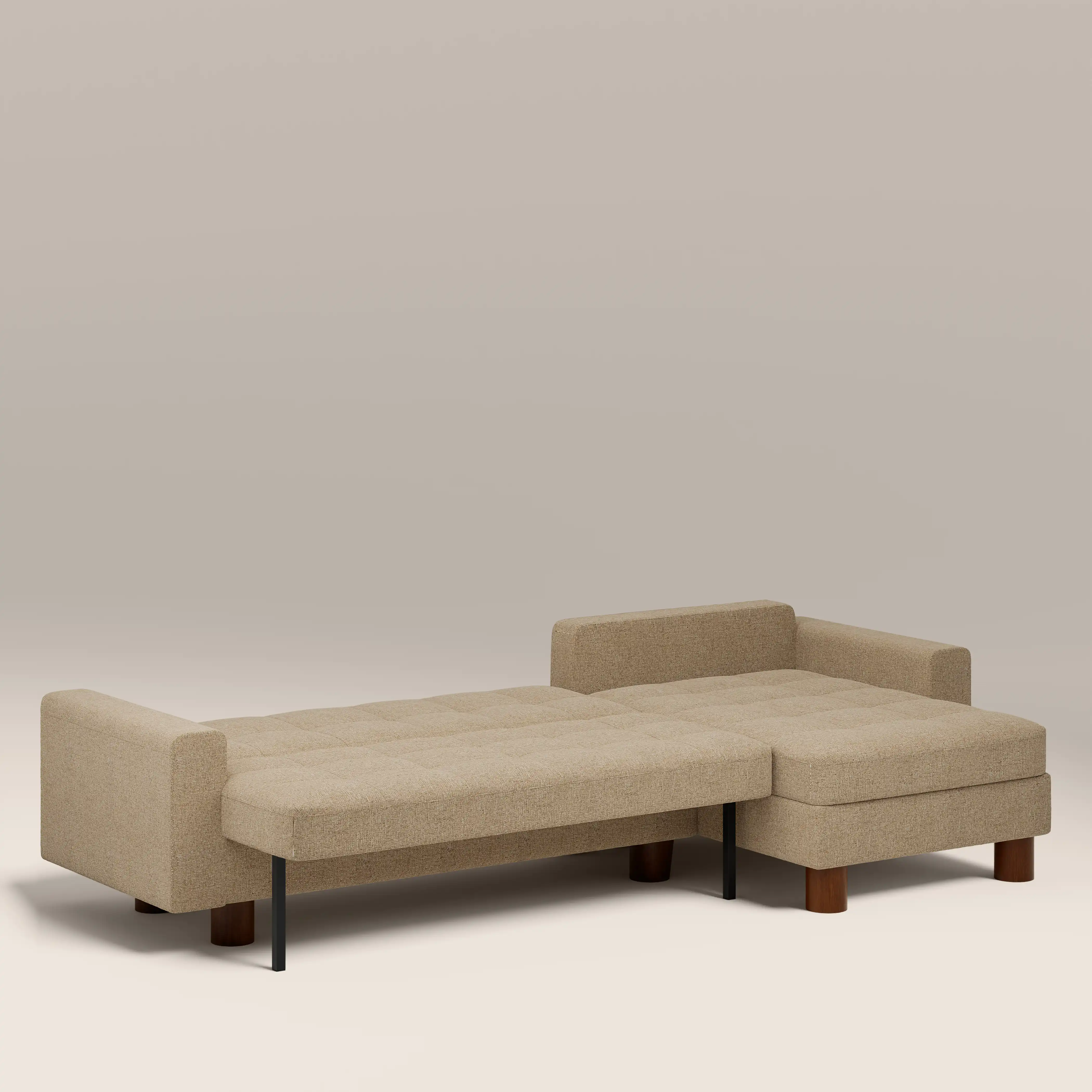 Diego Reversible Corner 3 Seater Sofa Bed | Speckled Latte Boucle - Image 2