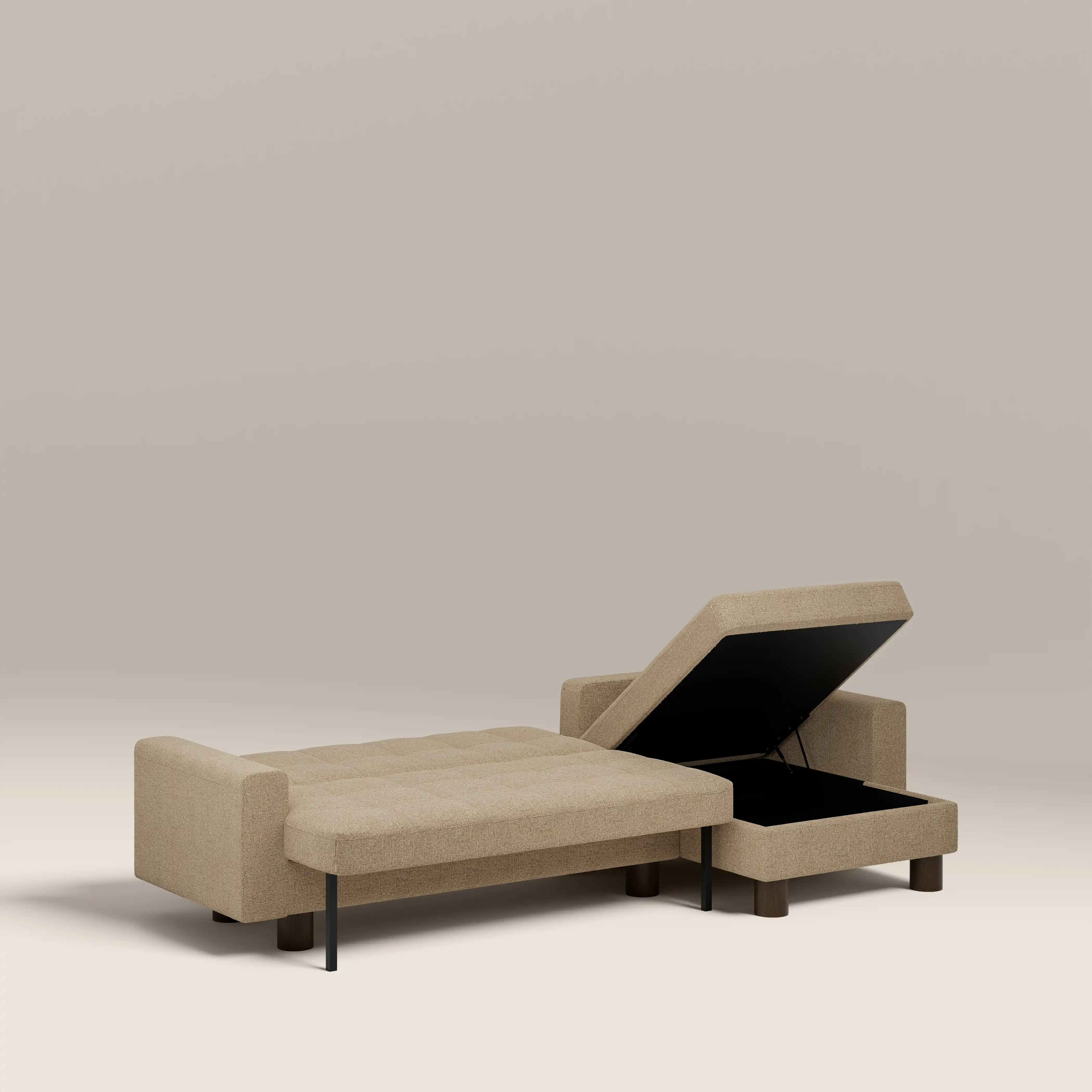 Diego Reversible Corner 3 Seater Sofa Bed | Speckled Latte Boucle - Image 7