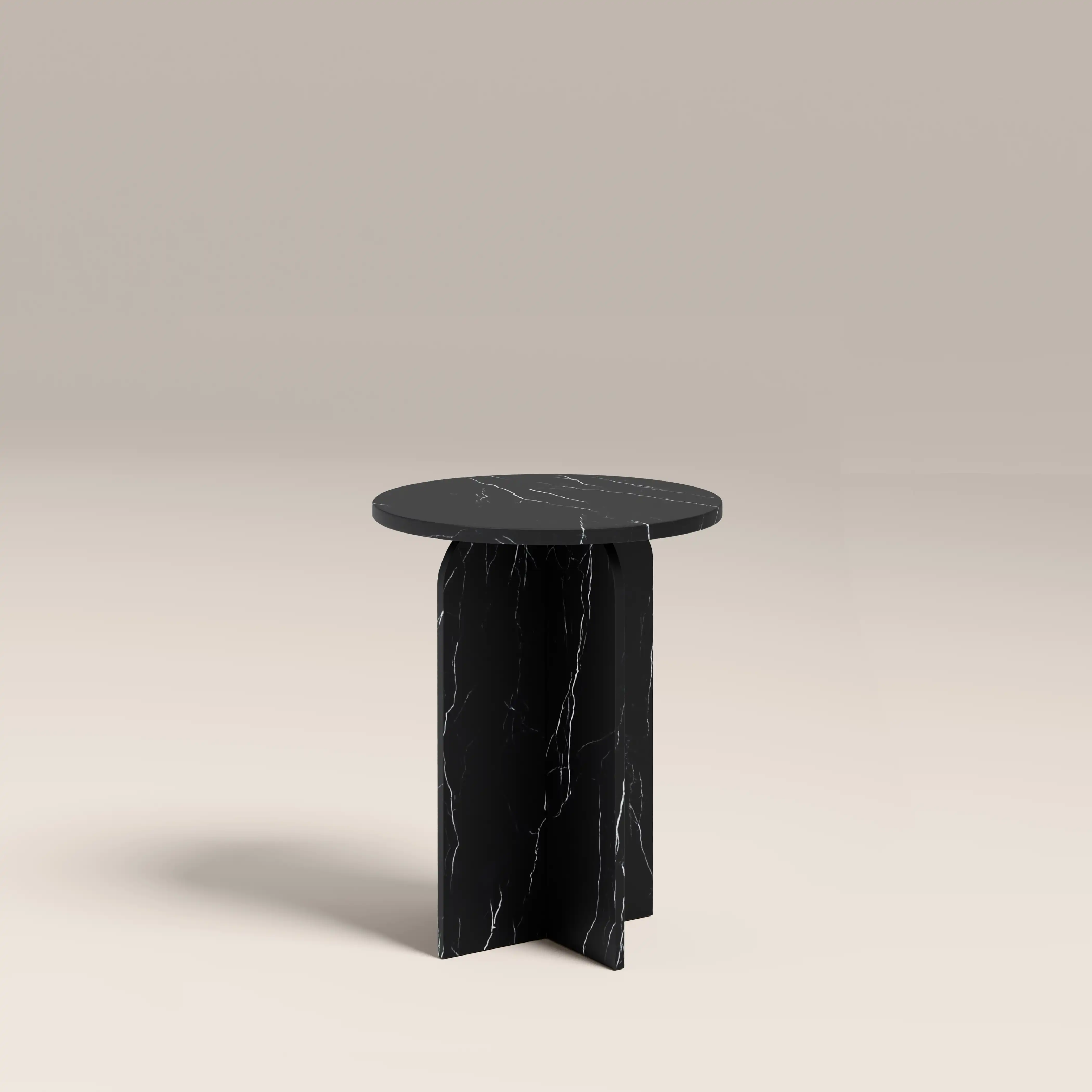 Eli Round Side Table | Black Marble - Image 2