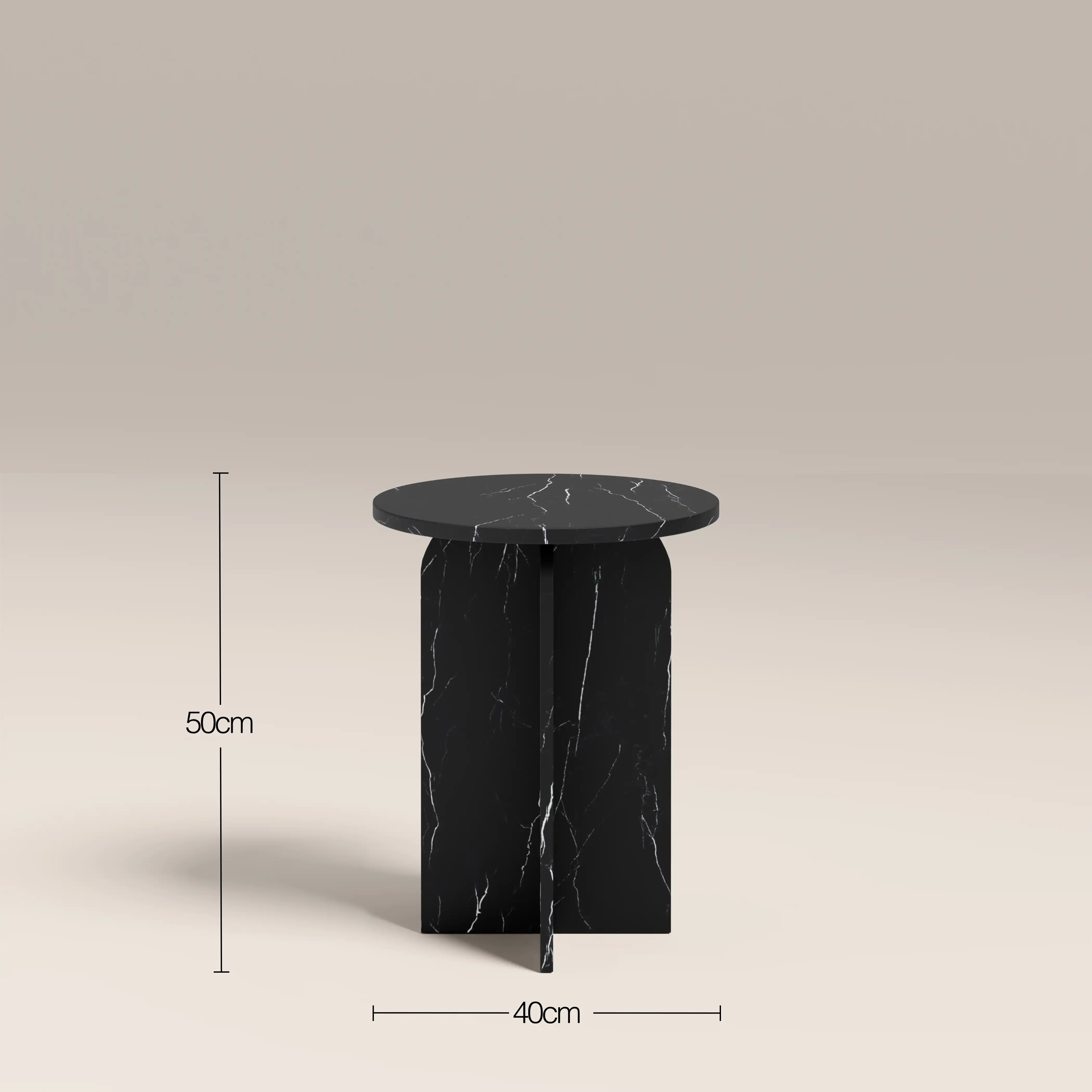 Eli Round Side Table | Black Marble - Image 5