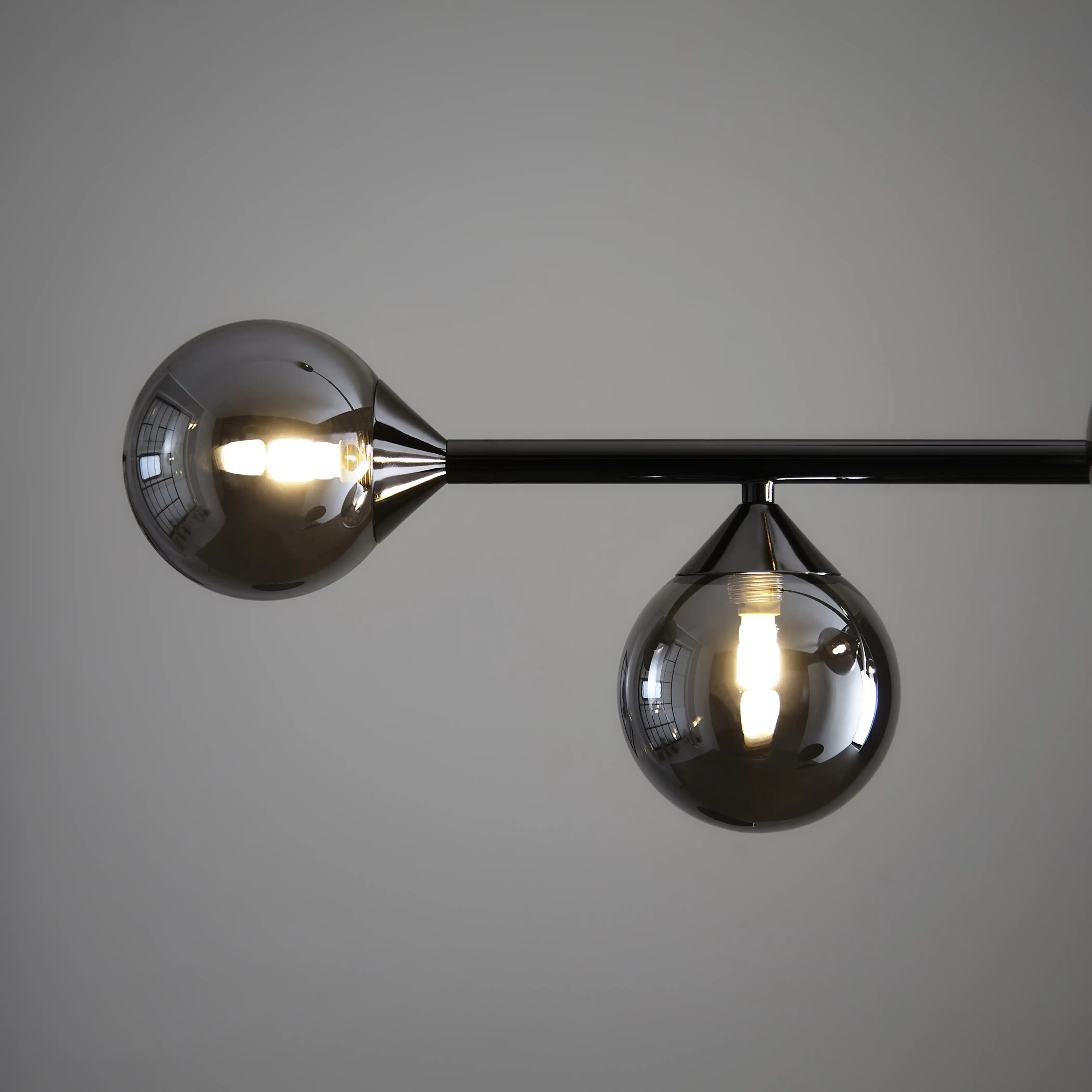 Elias 5 Light Pendant Light | Smokey Glass & Chrome Black - Image 6