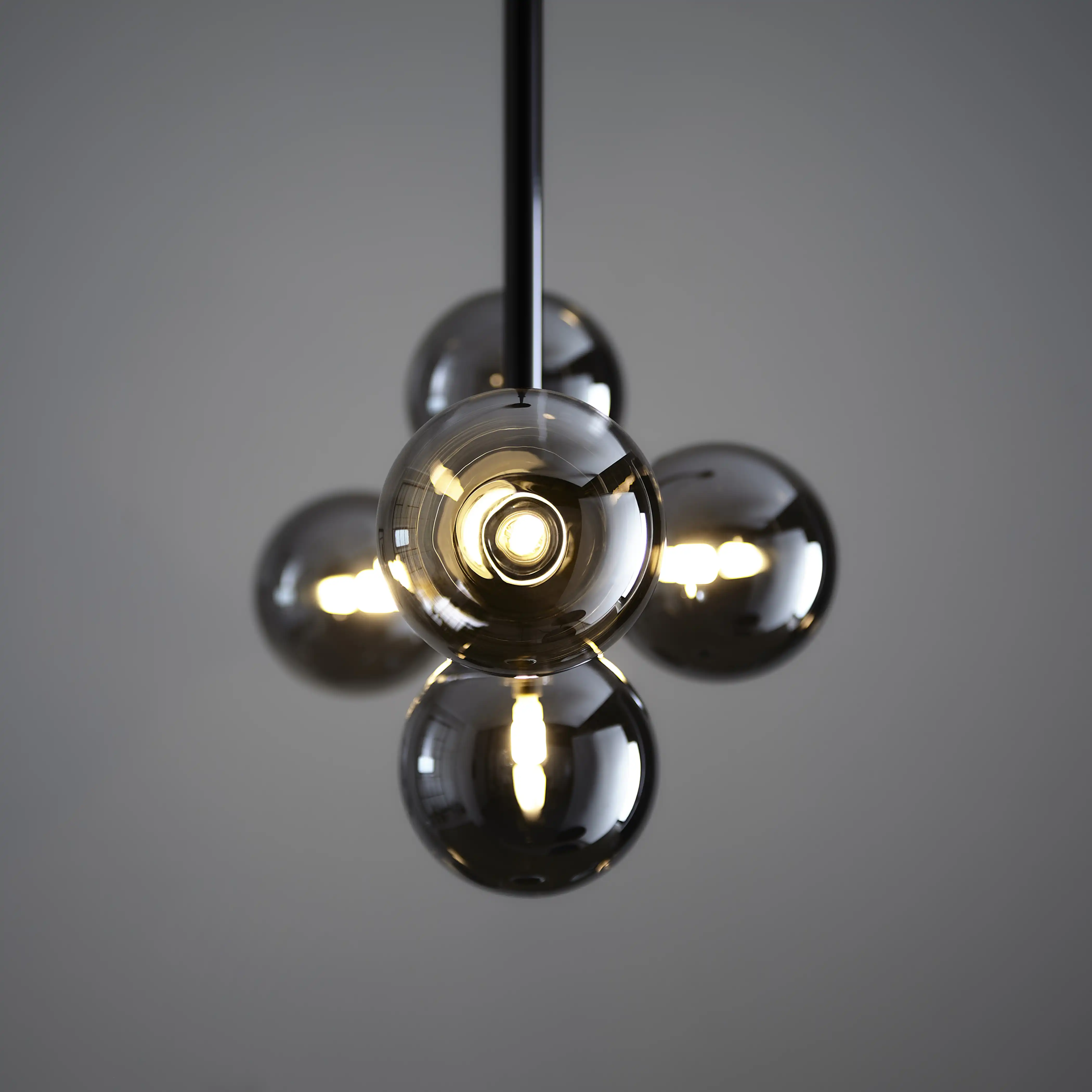 Elias 5 Light Pendant Light | Smokey Glass & Chrome Black - Image 7
