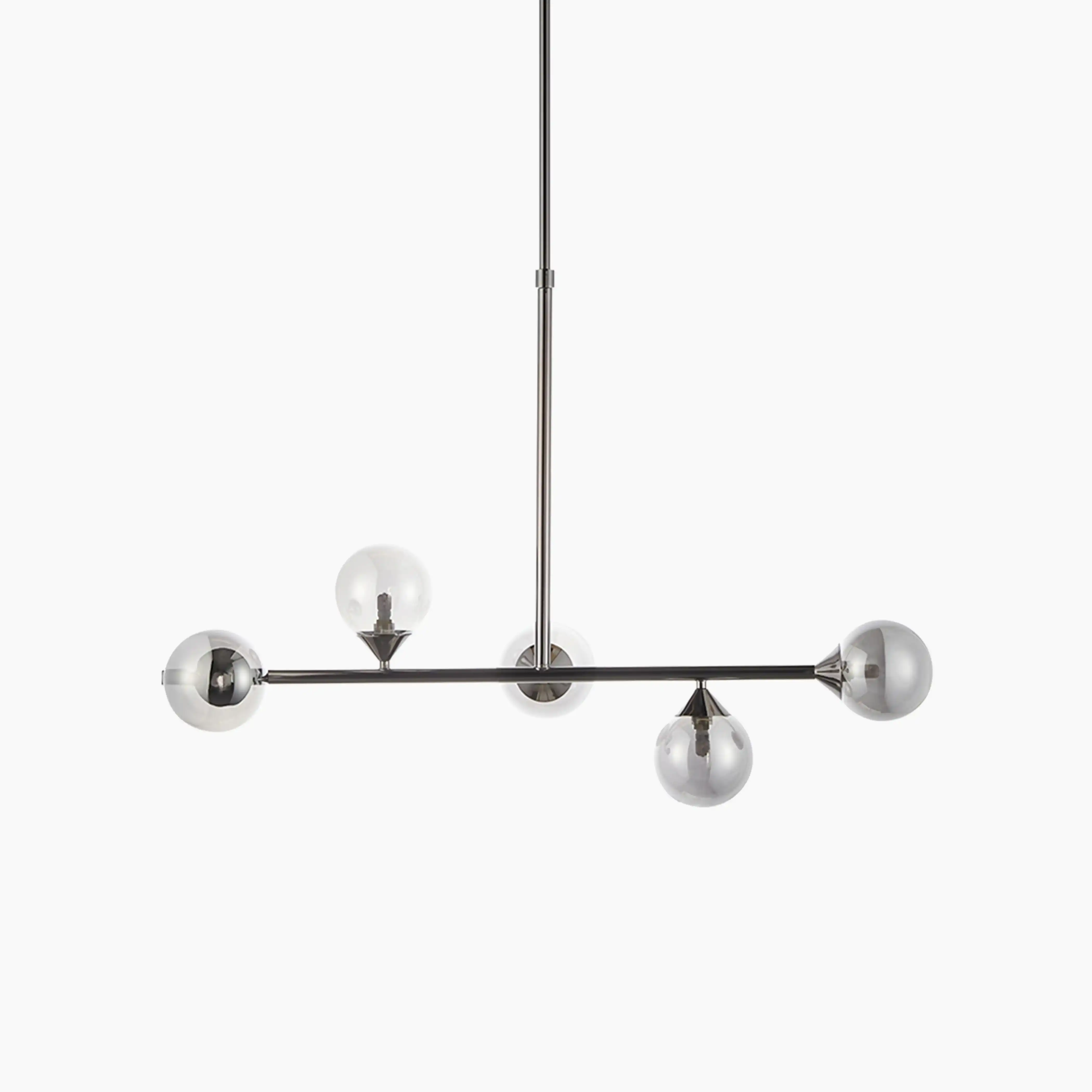 Elias 5 Light Pendant Light | Smokey Glass & Chrome Black - Image 8