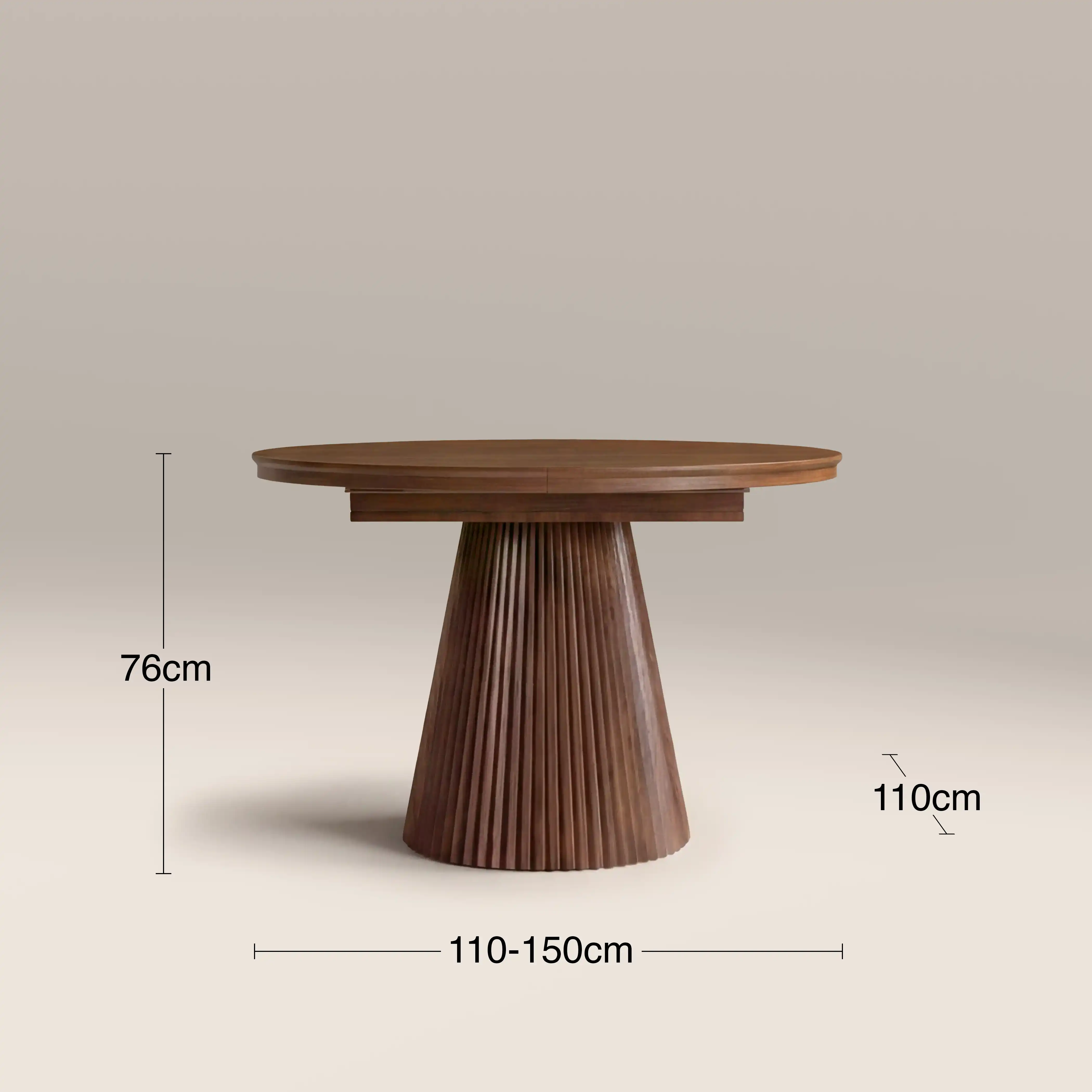 Eliza 4-6 Seat Round Wooden Extendable Dining Table | Walnut - Image 7