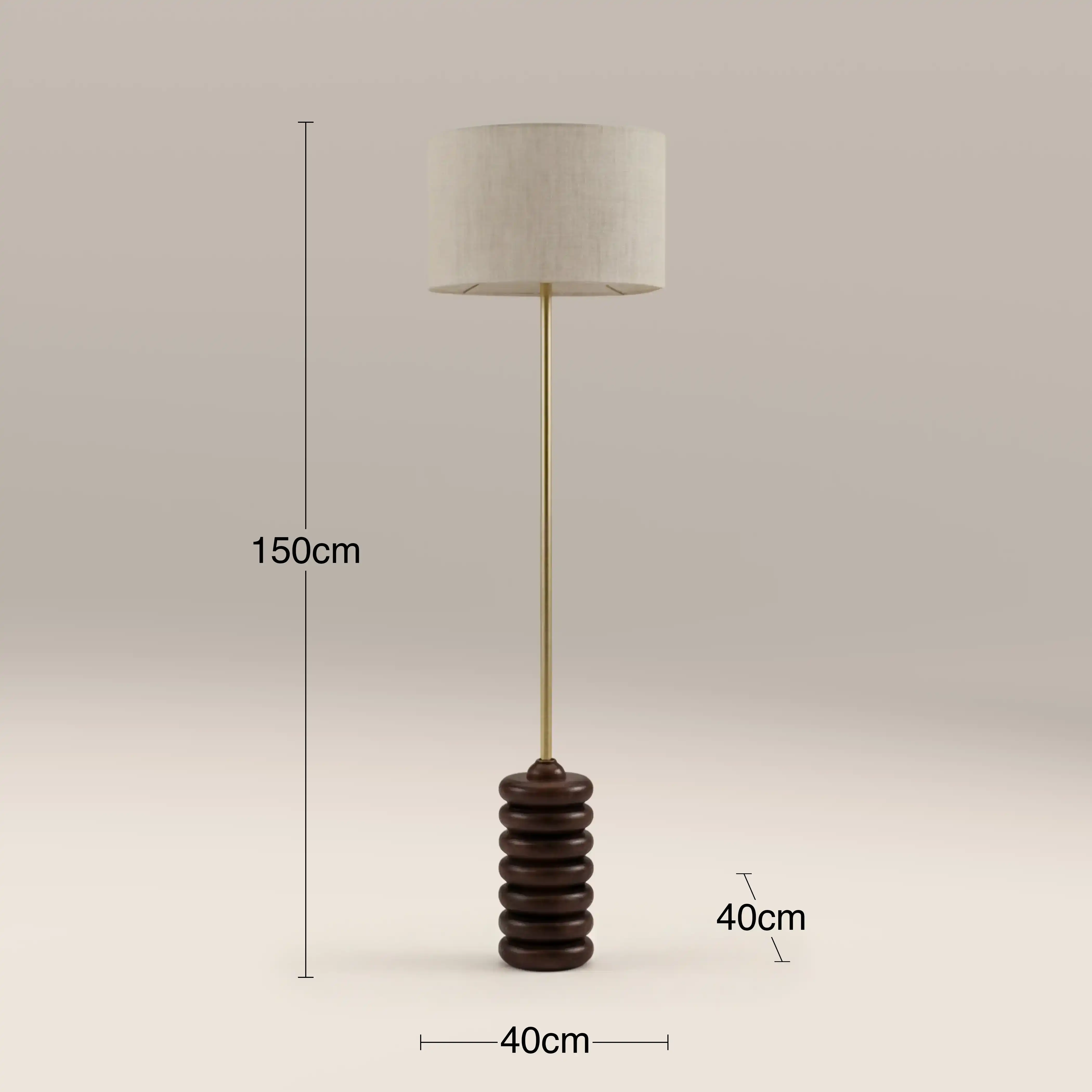 Elodie Floor Lamp | Natural Linen & Walnut - Image 5