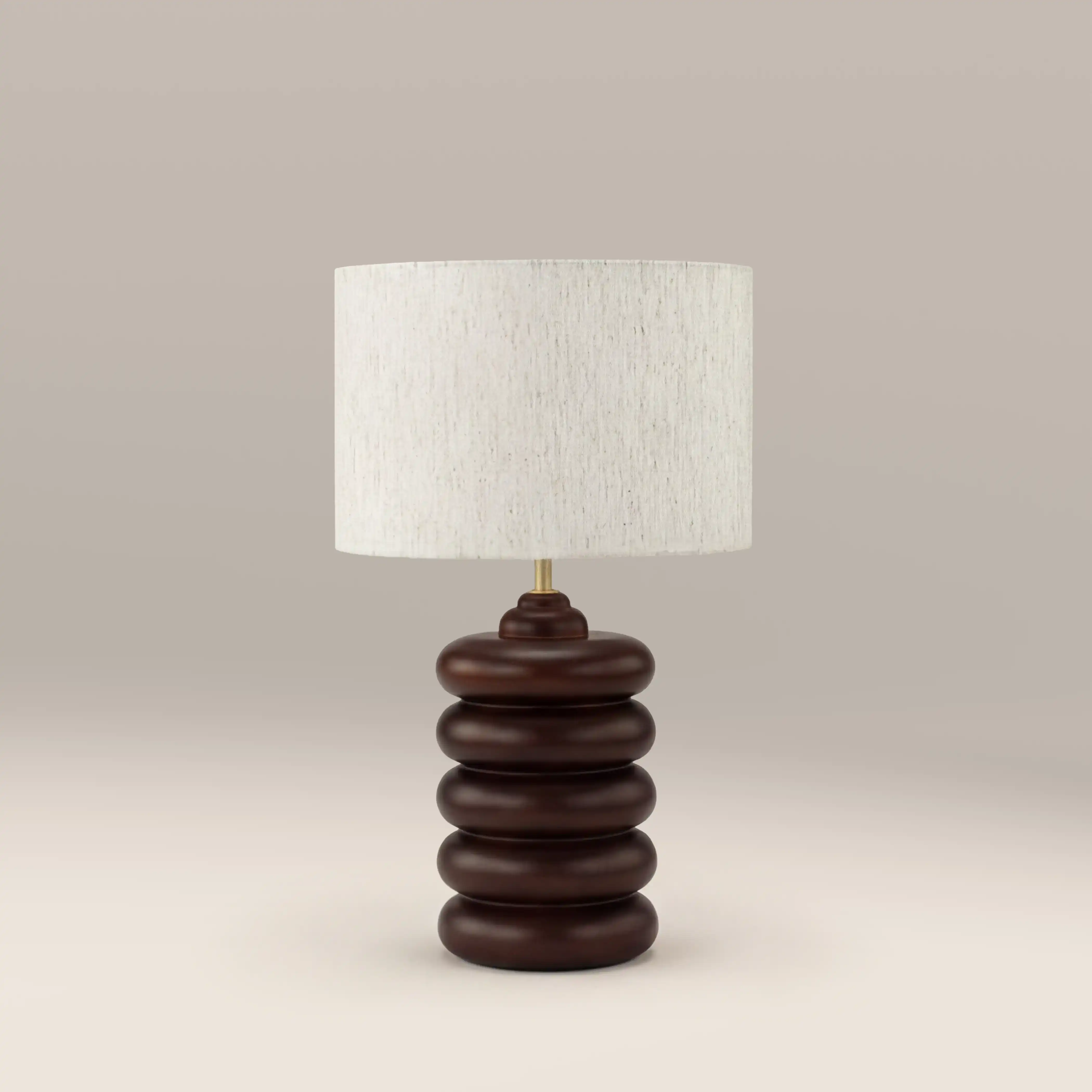 Elodie Table Lamp | Natural Linen & Walnut - Image 3