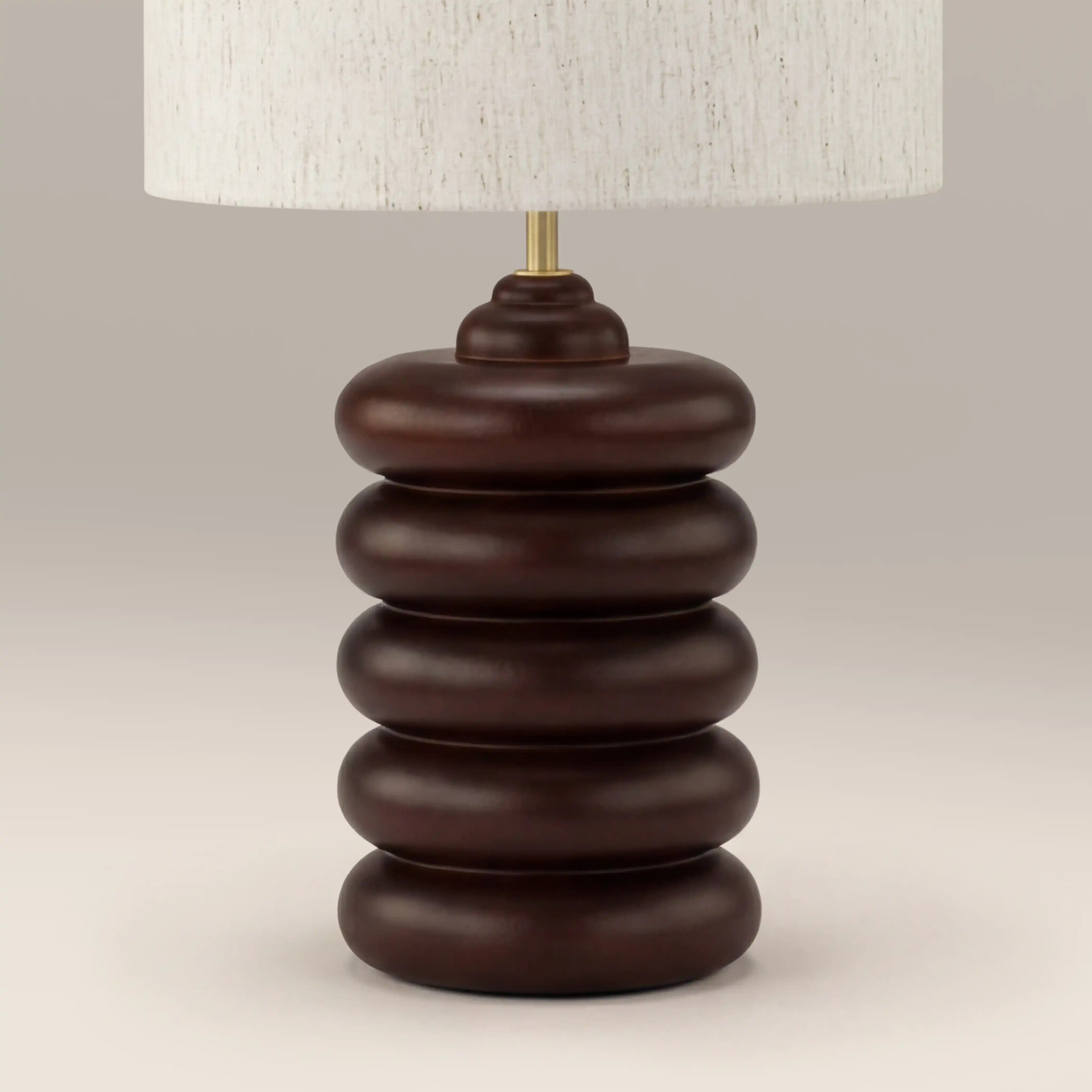 Elodie Table Lamp | Natural Linen & Walnut - Image 4