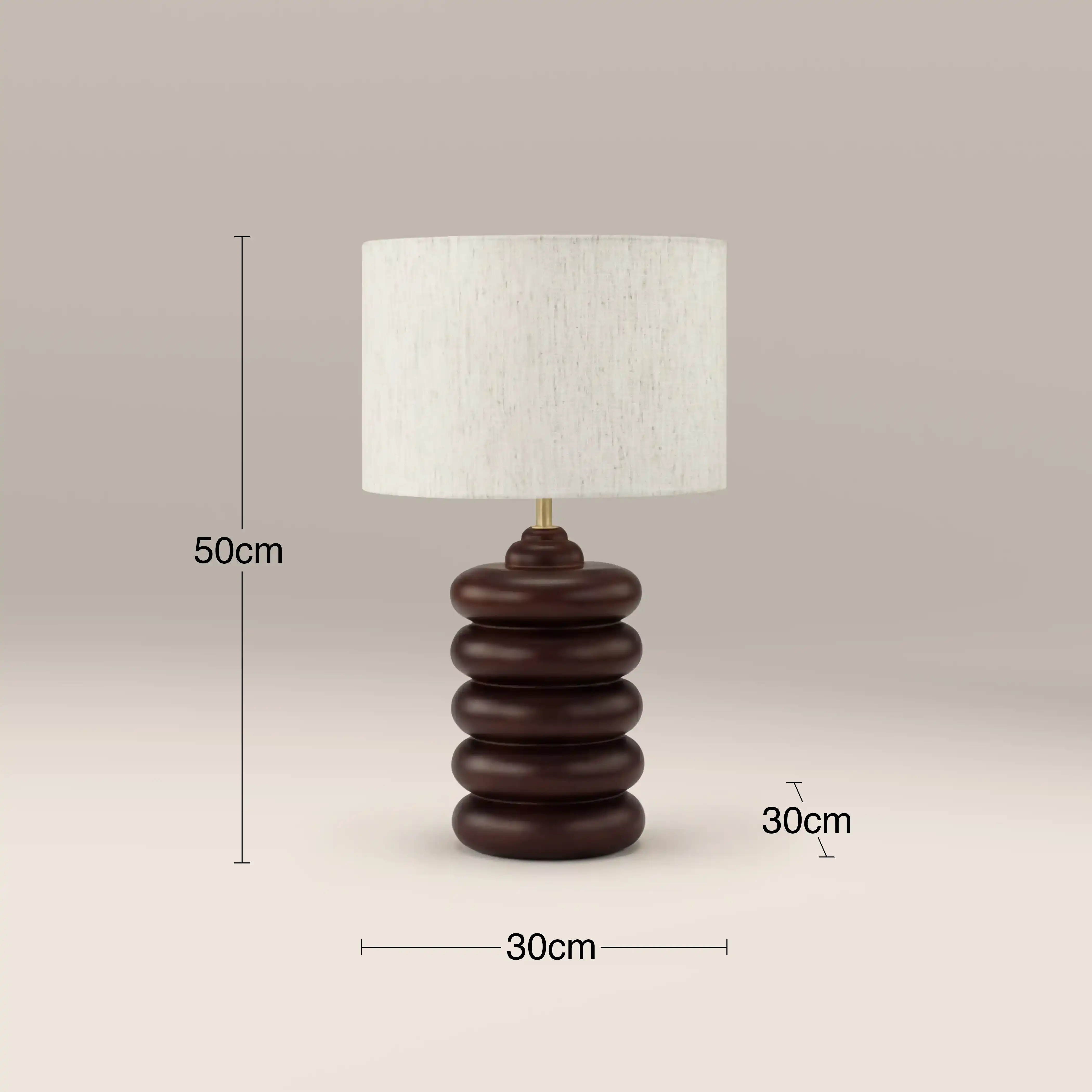 Elodie Table Lamp | Natural Linen & Walnut - Image 5