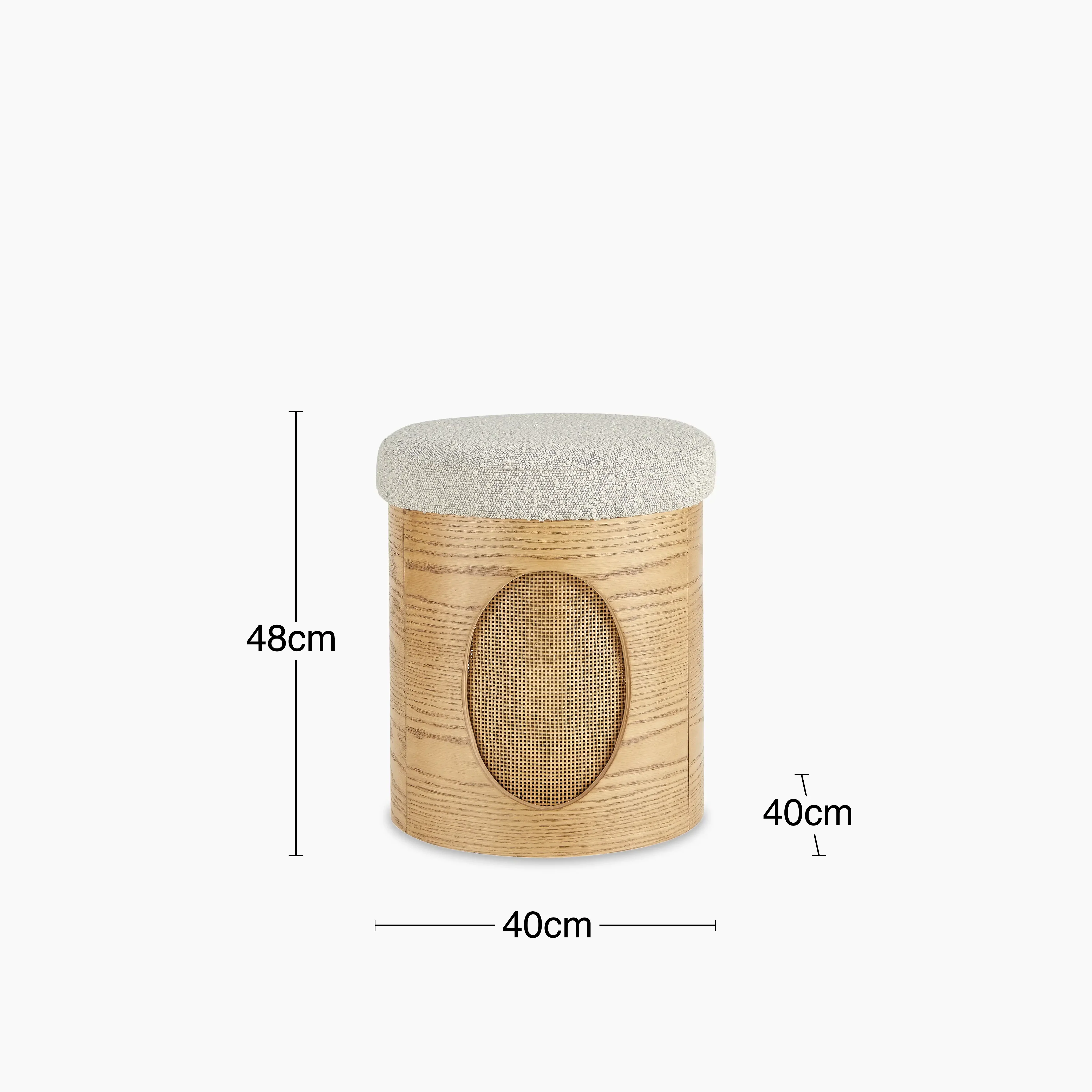 Elton Pouffe | Speckled Stone Sustainable Boucle & Oak - Image 5