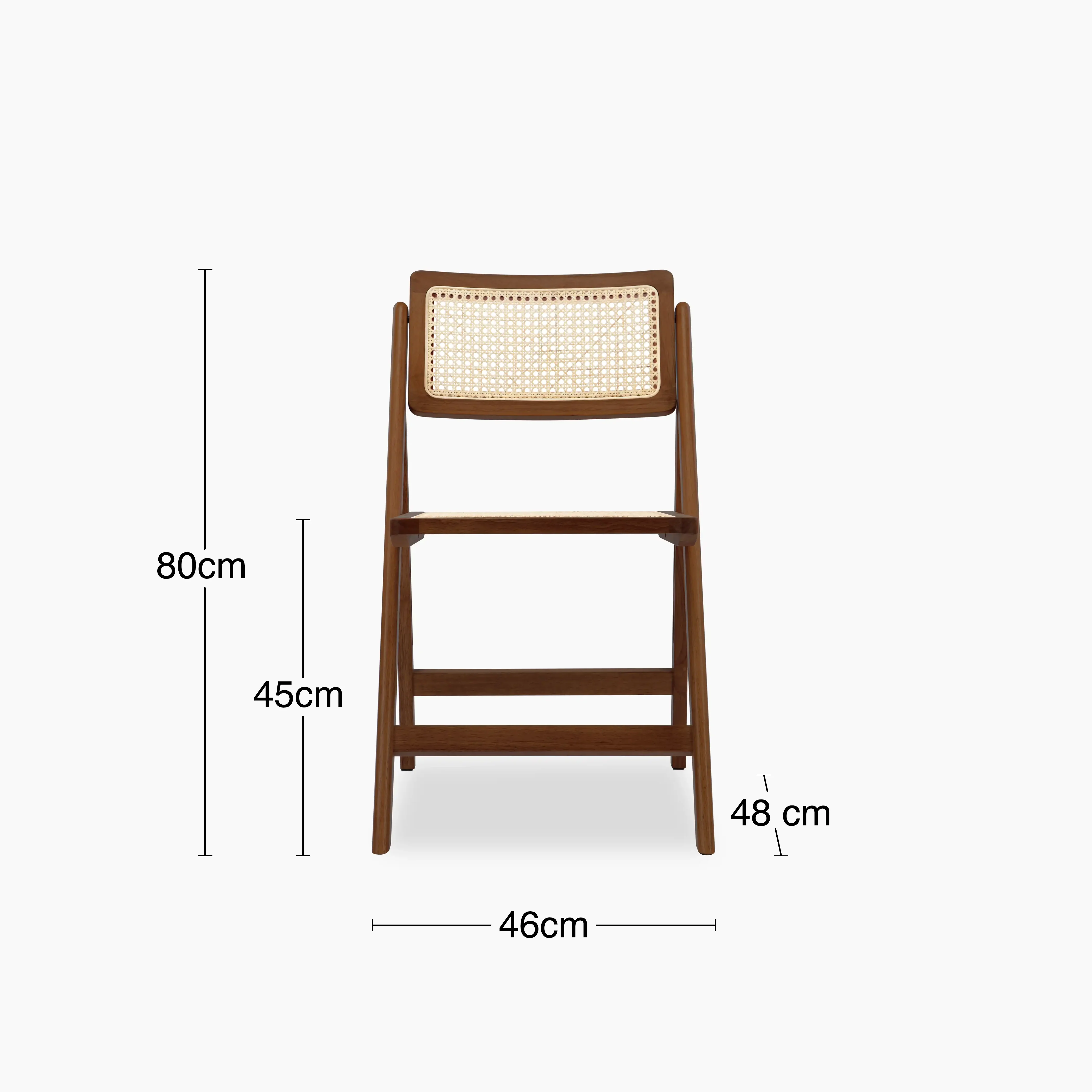 Elynn Folding Wooden Dining Chair | Walnut - Image 8